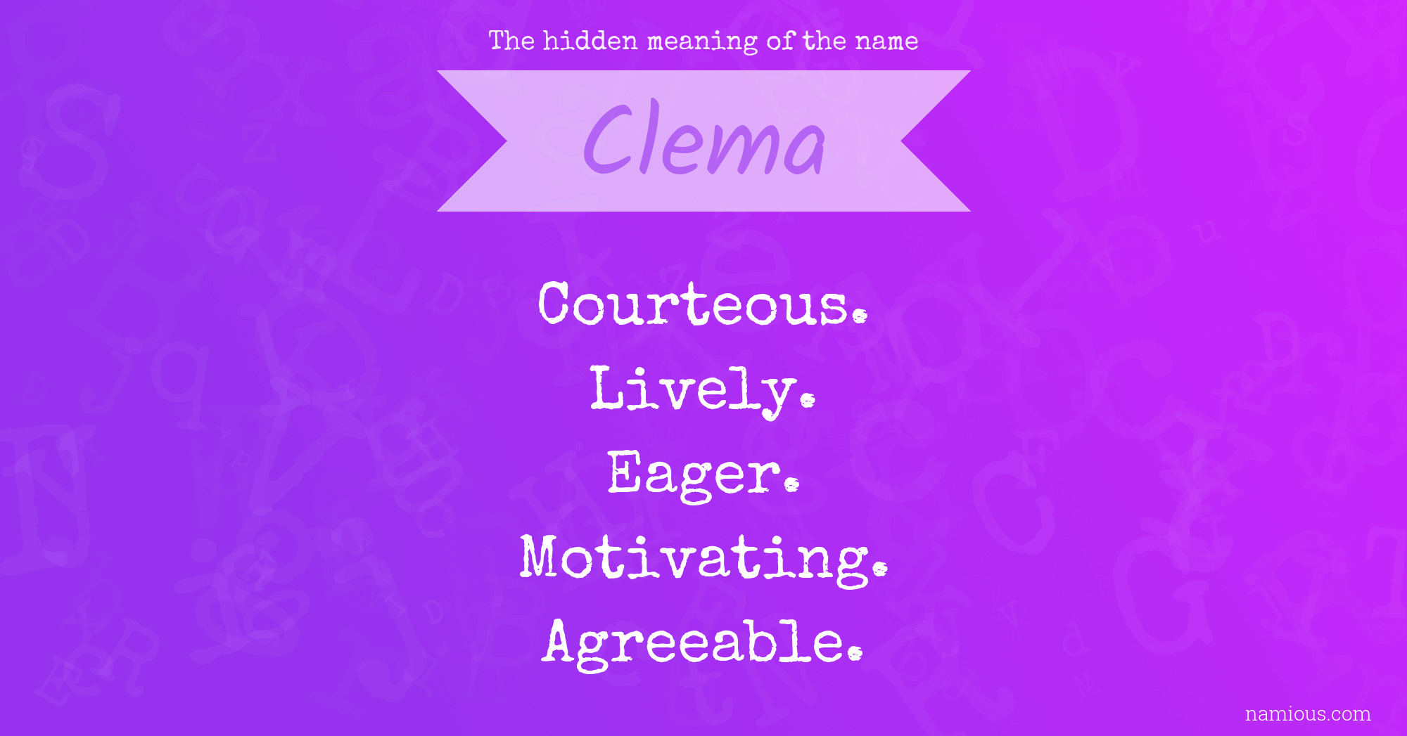 The hidden meaning of the name Clema