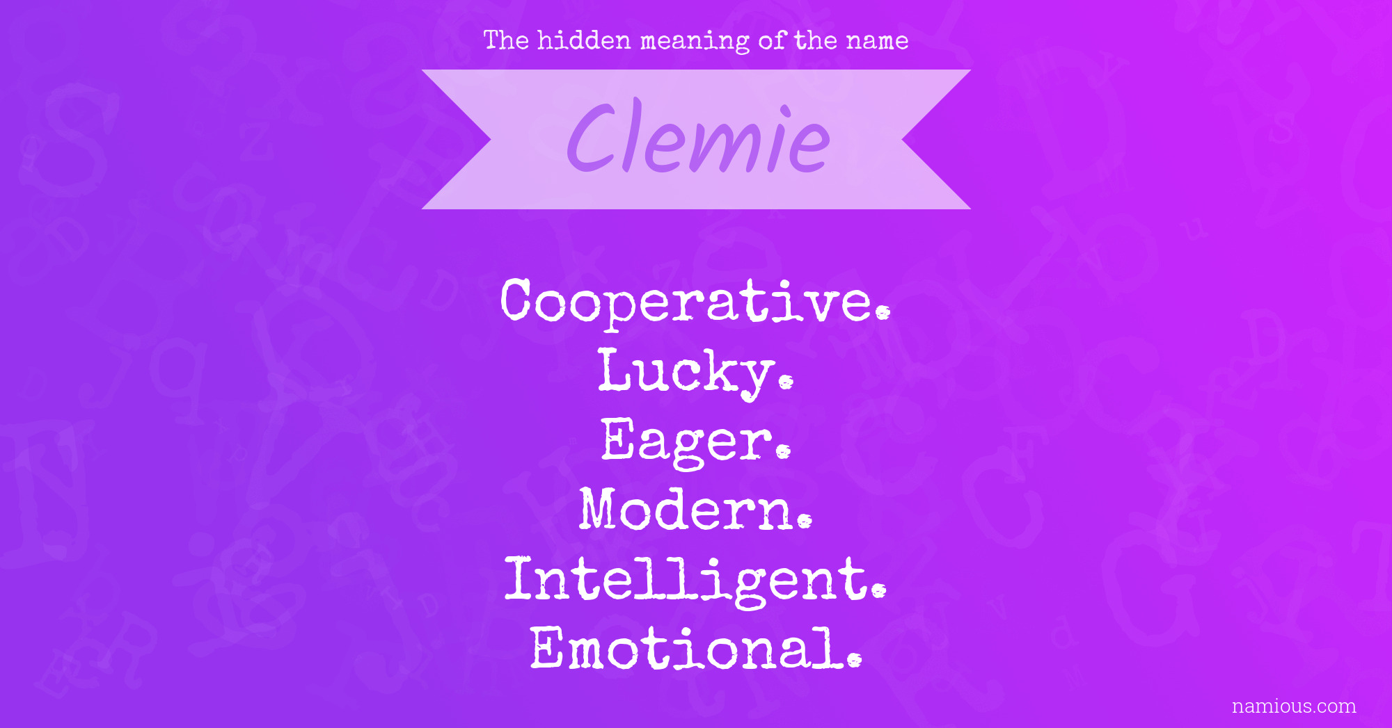 The hidden meaning of the name Clemie