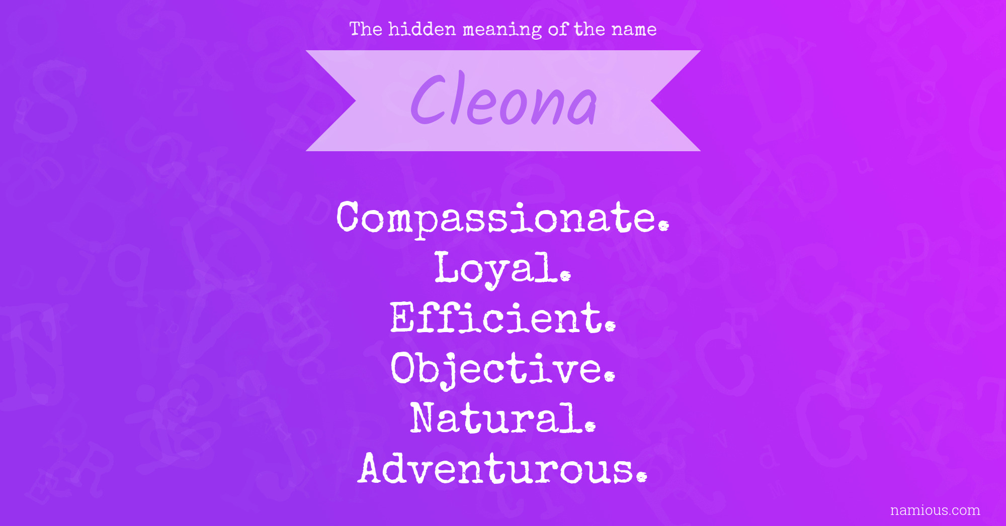 The hidden meaning of the name Cleona