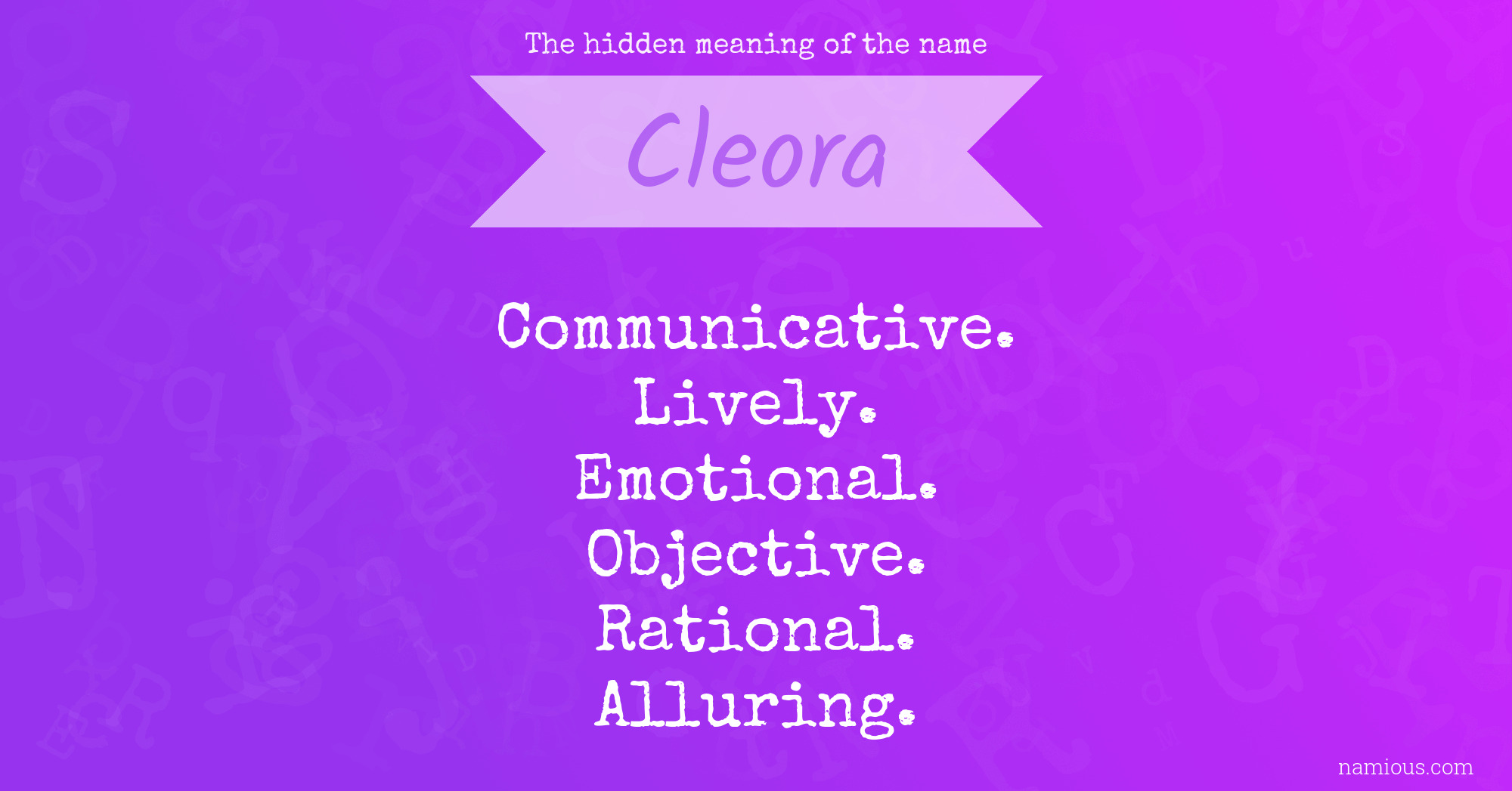 The hidden meaning of the name Cleora