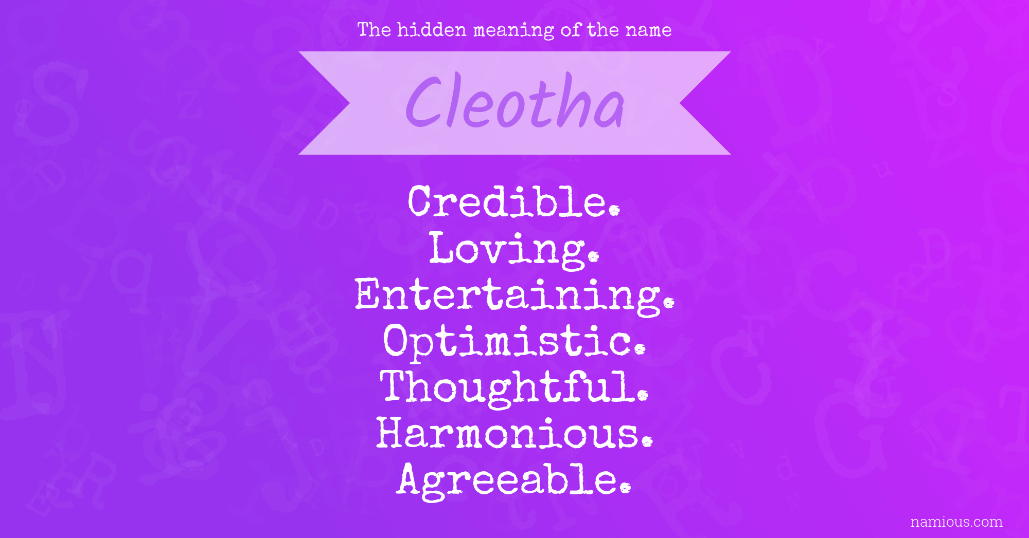 The hidden meaning of the name Cleotha