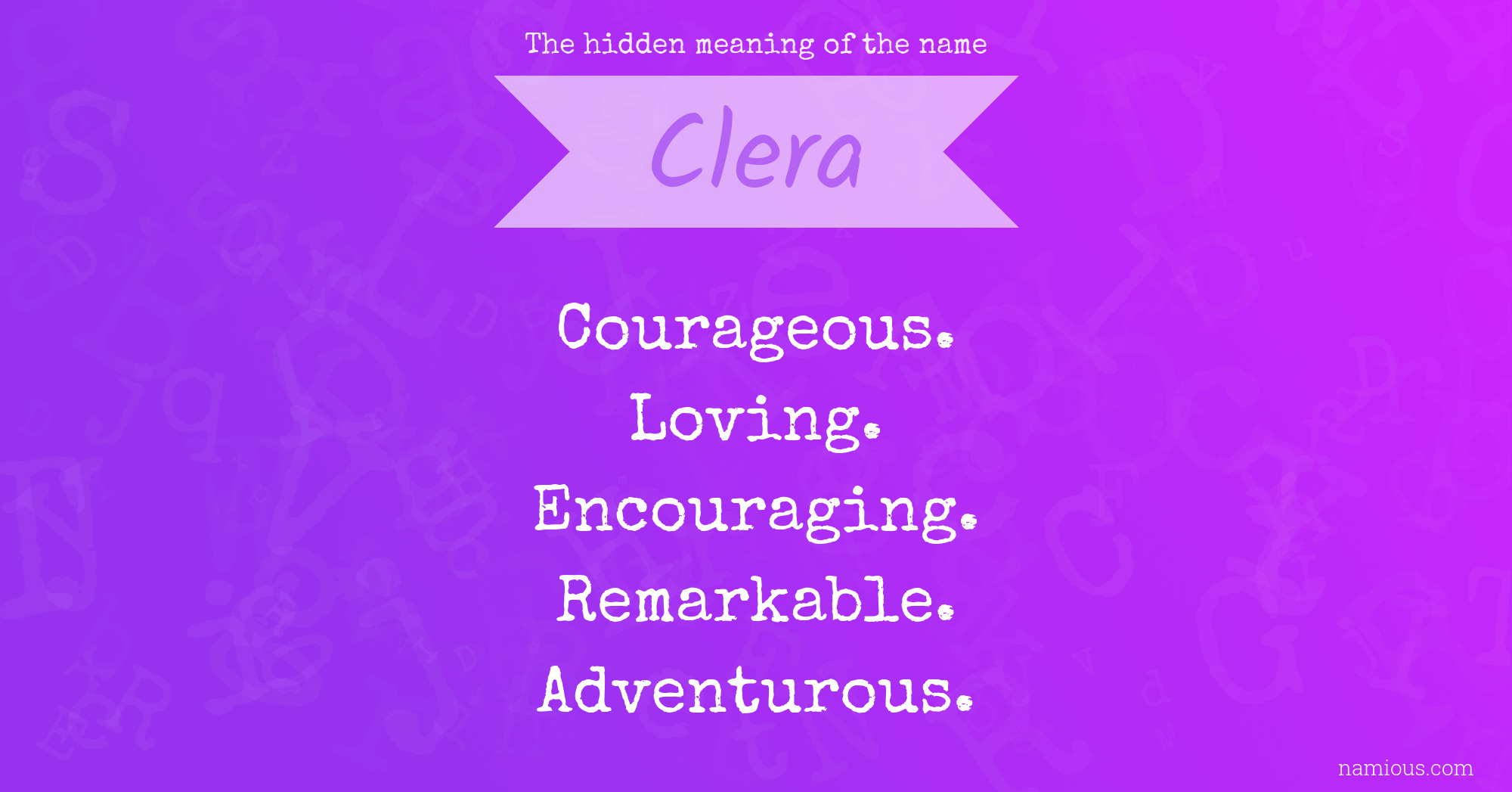 The hidden meaning of the name Clera