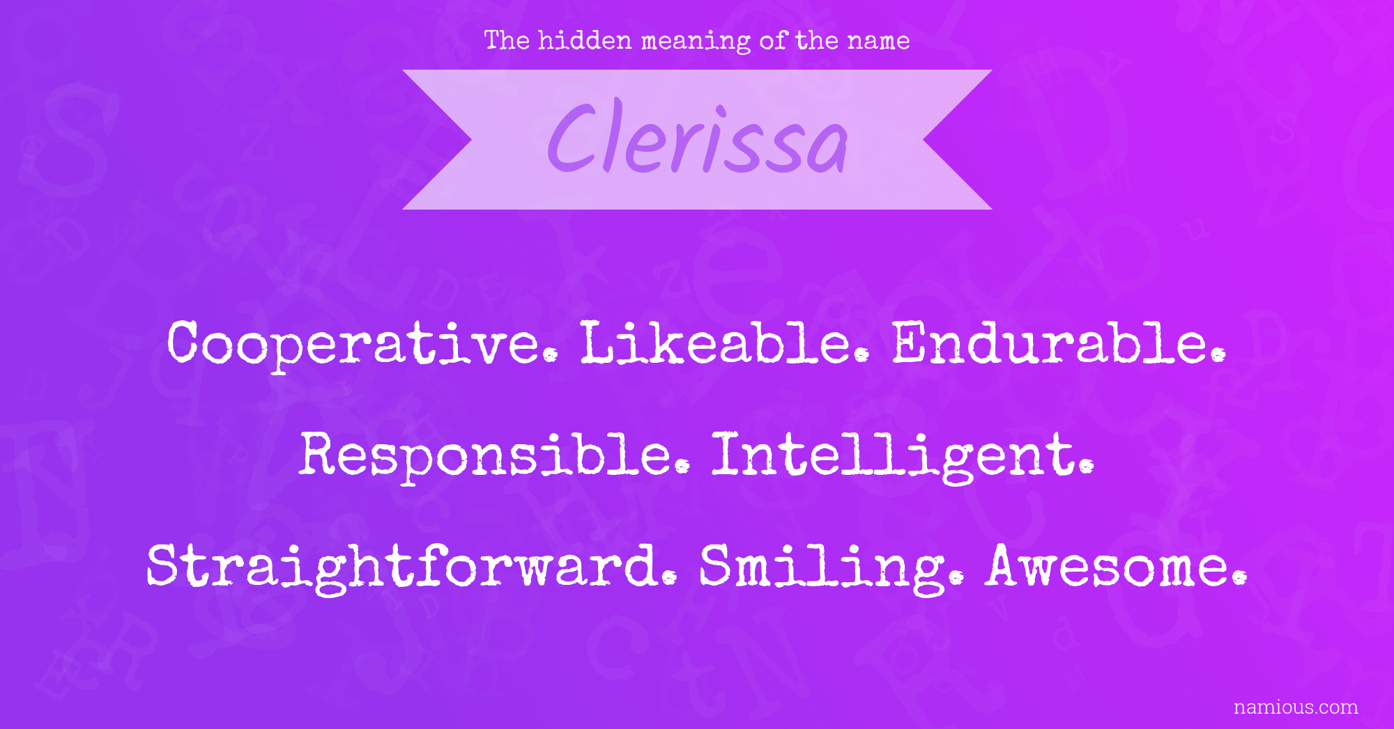 The hidden meaning of the name Clerissa