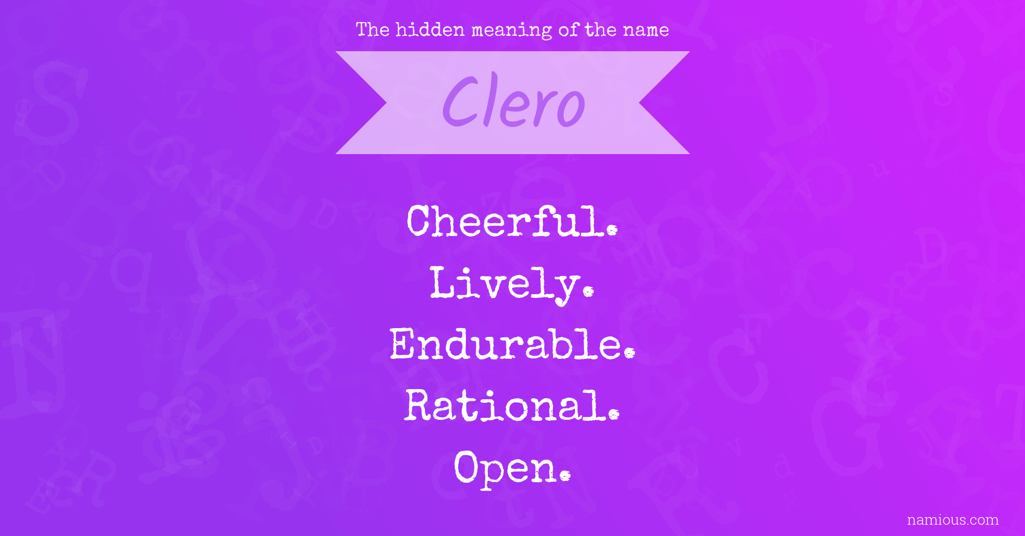 The hidden meaning of the name Clero