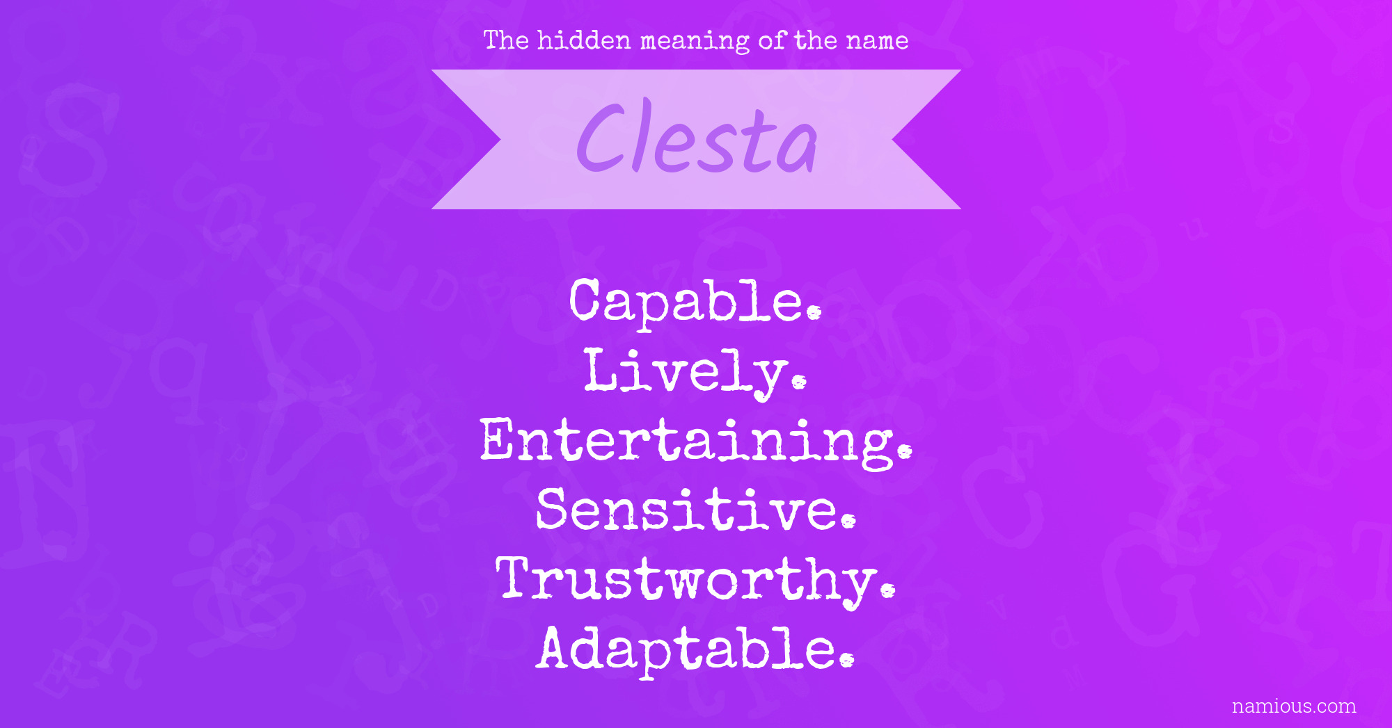 The hidden meaning of the name Clesta