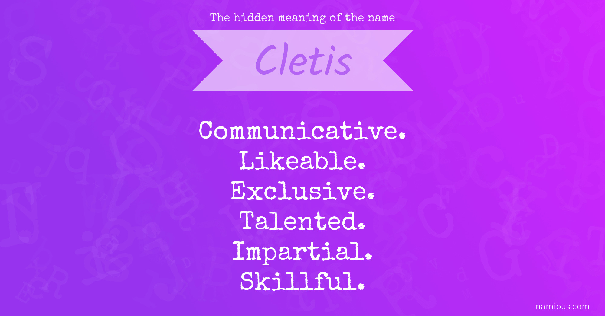 The hidden meaning of the name Cletis