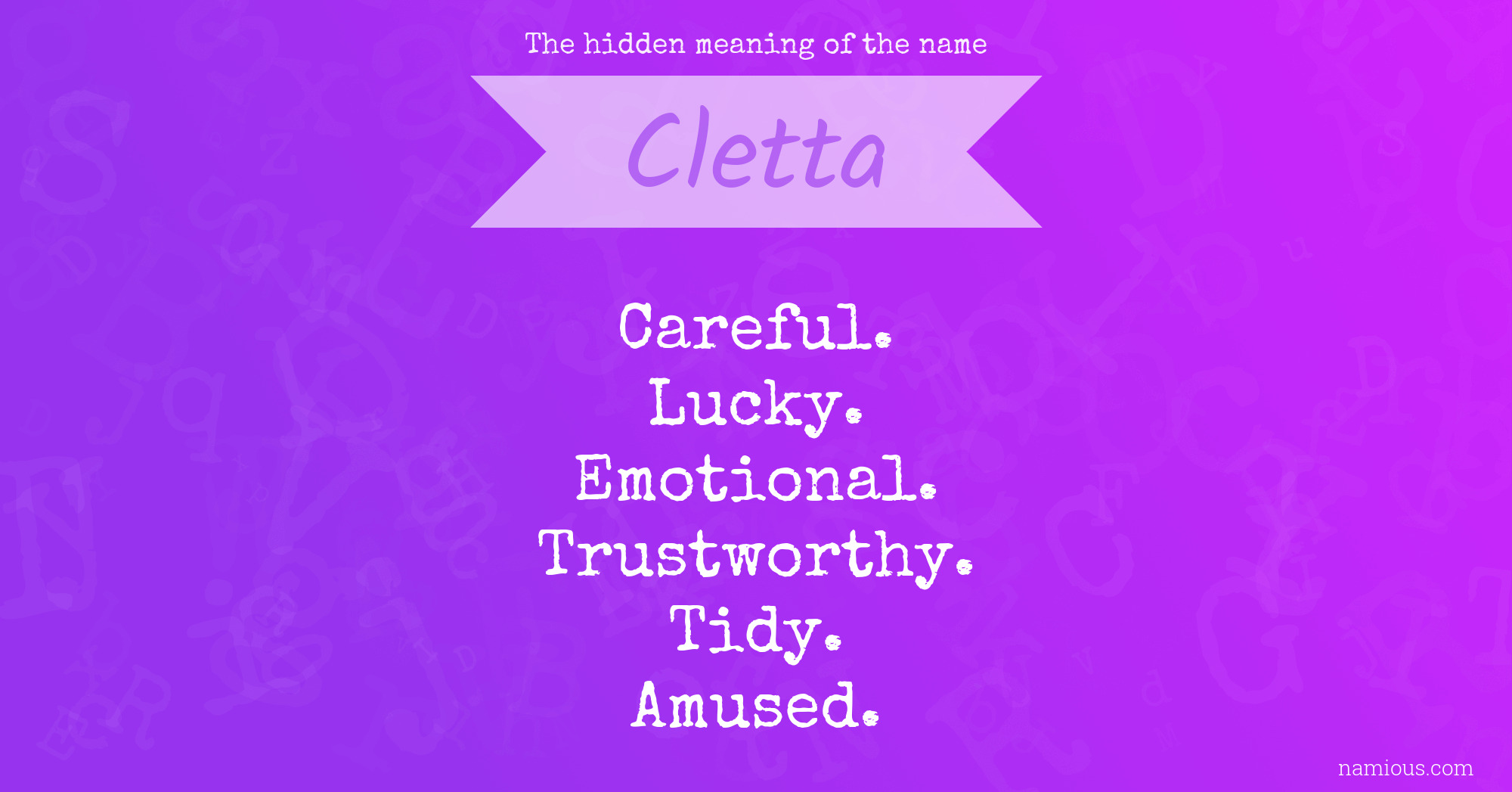 The hidden meaning of the name Cletta