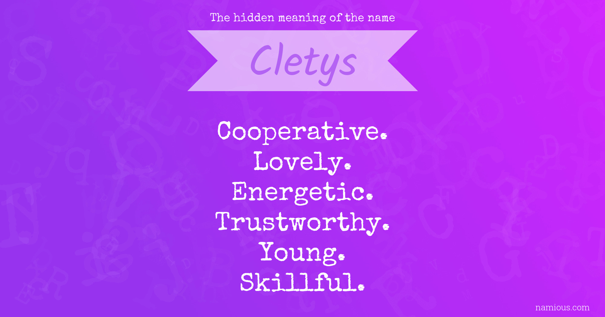 The hidden meaning of the name Cletys