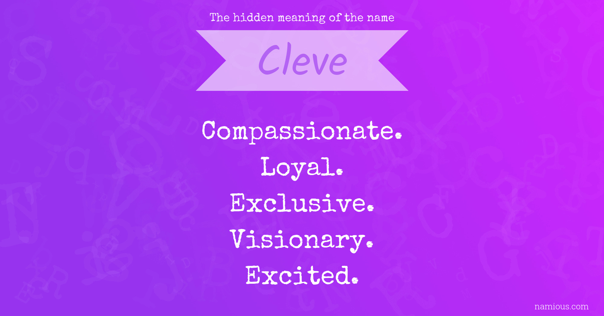 The hidden meaning of the name Cleve