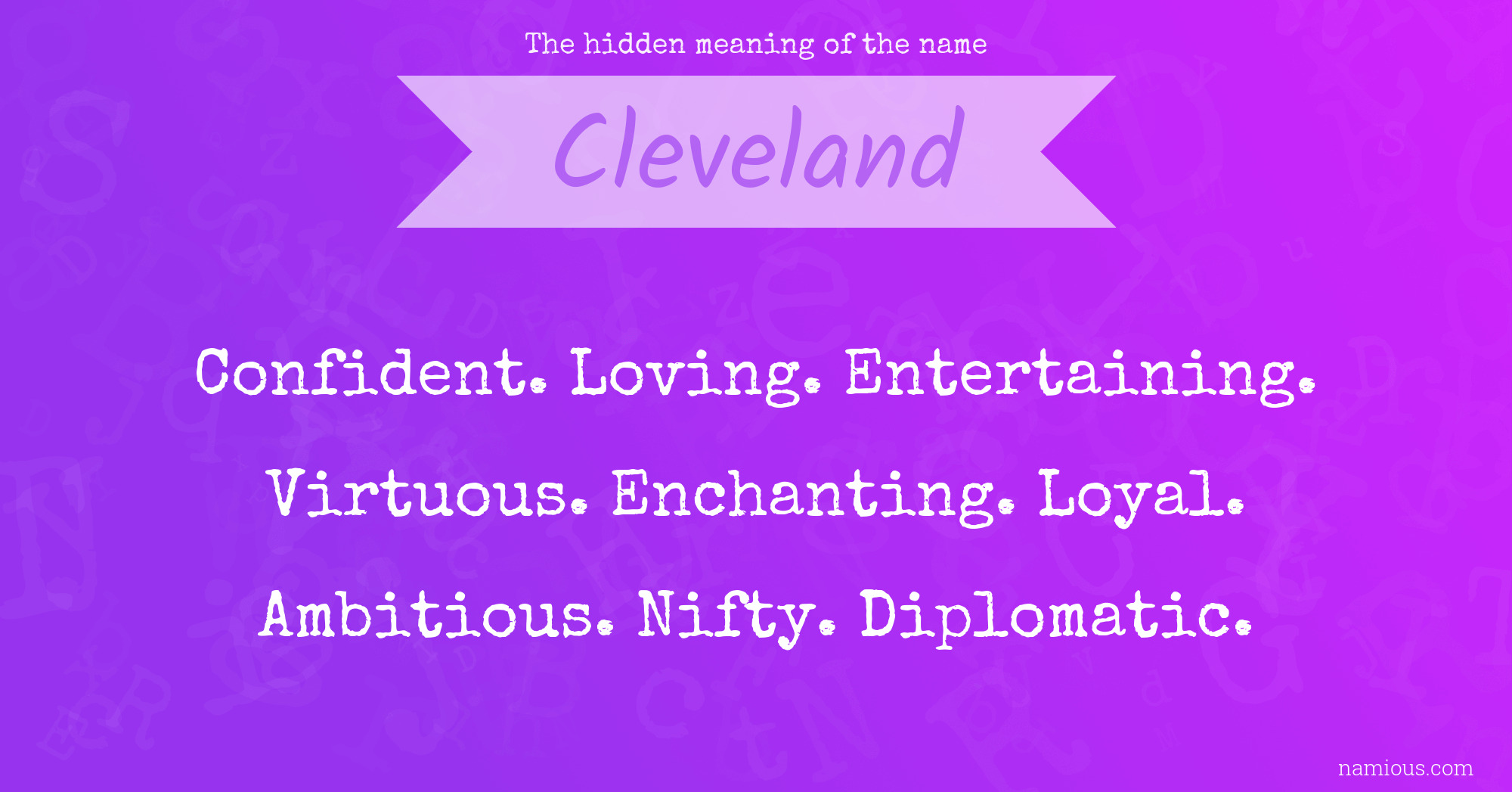 The hidden meaning of the name Cleveland