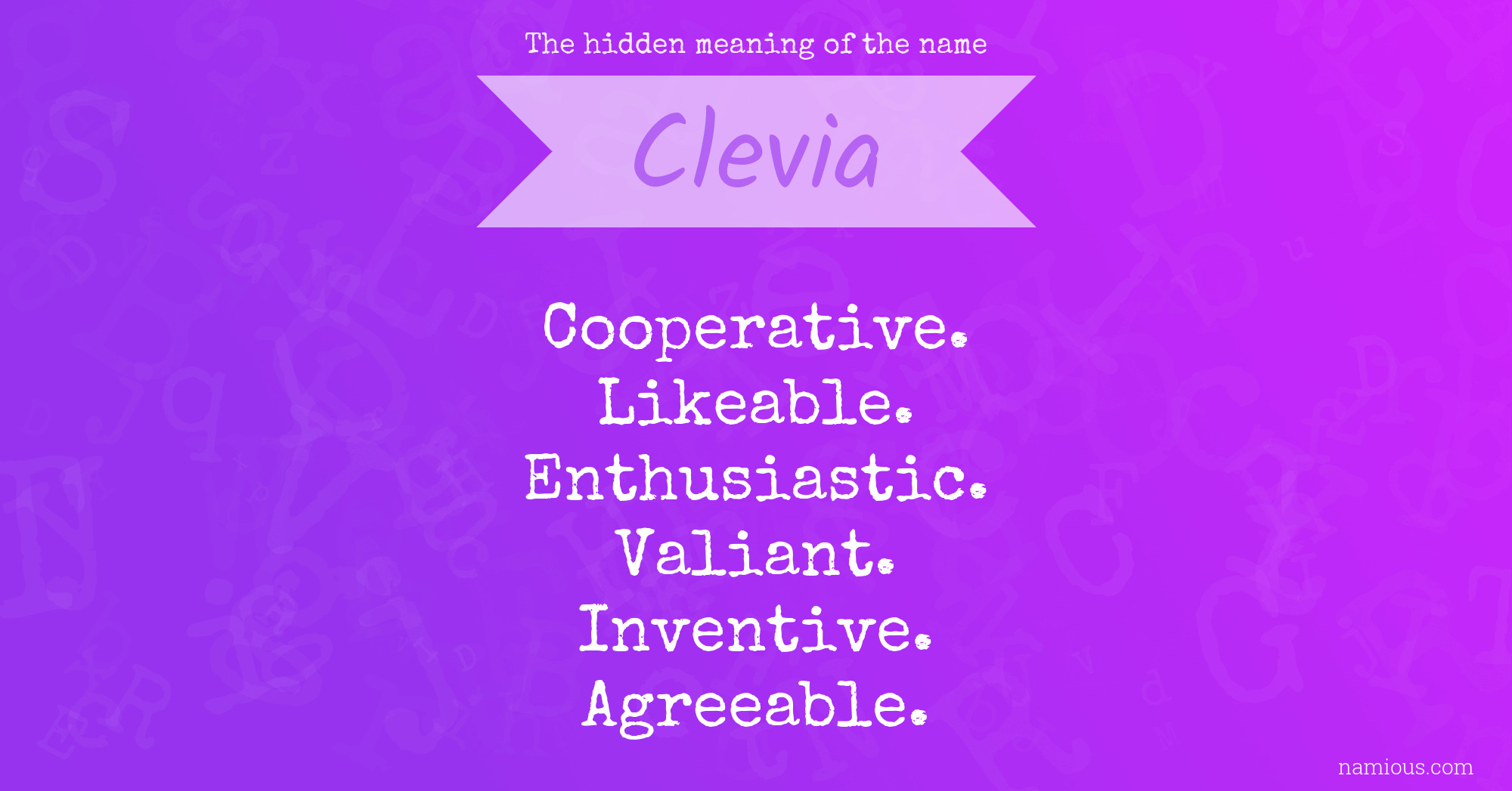 The hidden meaning of the name Clevia