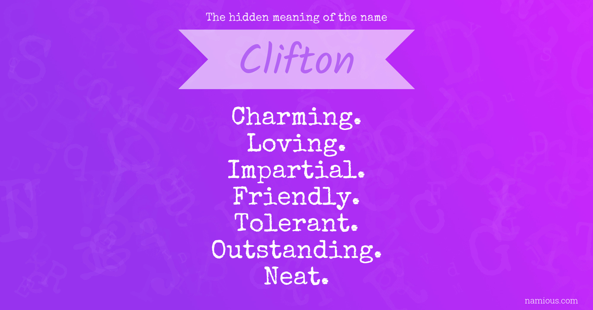 The hidden meaning of the name Clifton