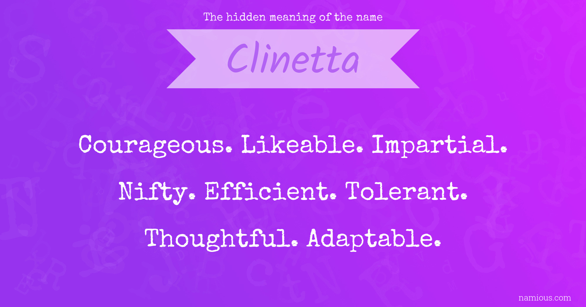 The hidden meaning of the name Clinetta