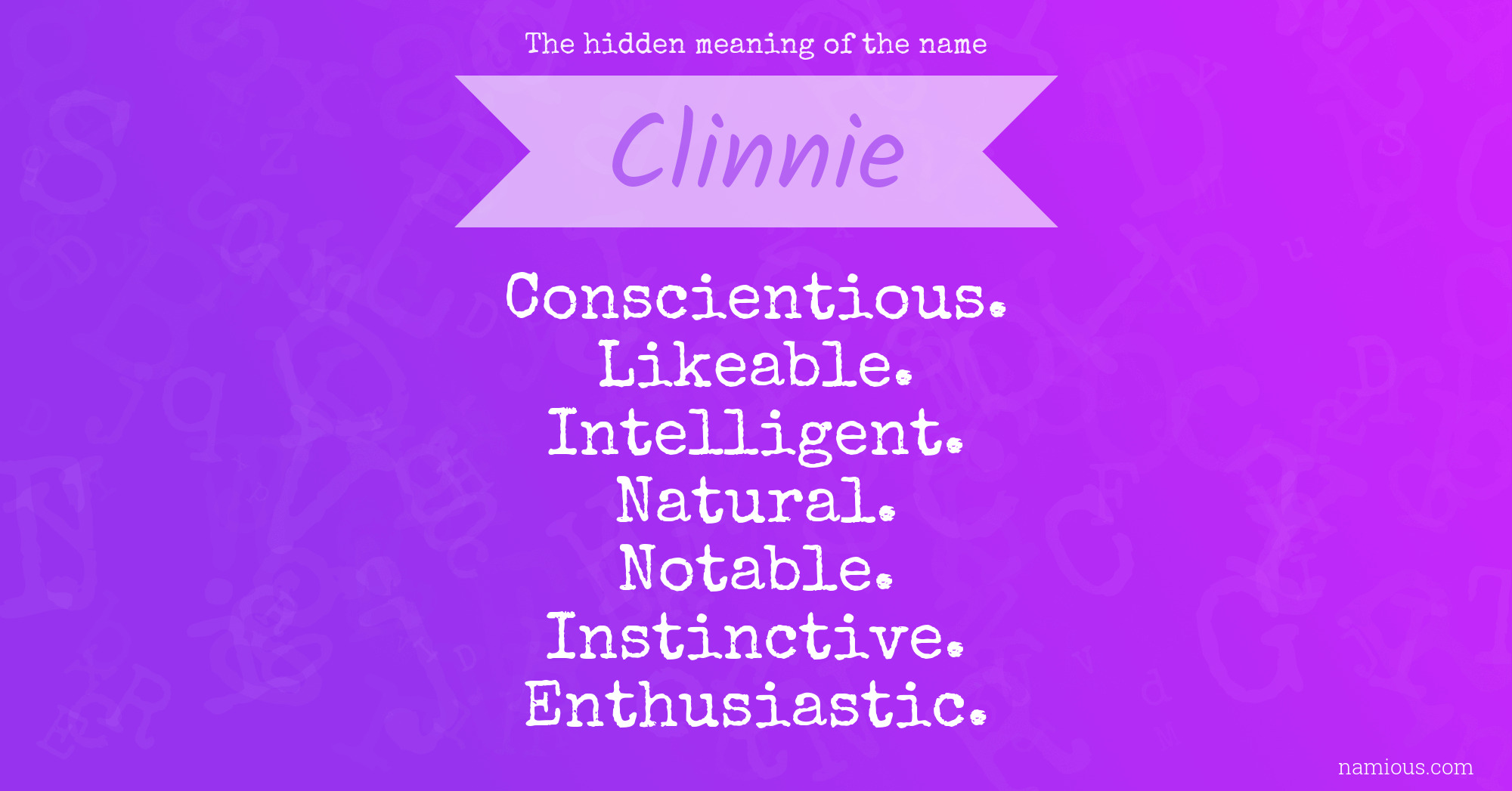 The hidden meaning of the name Clinnie