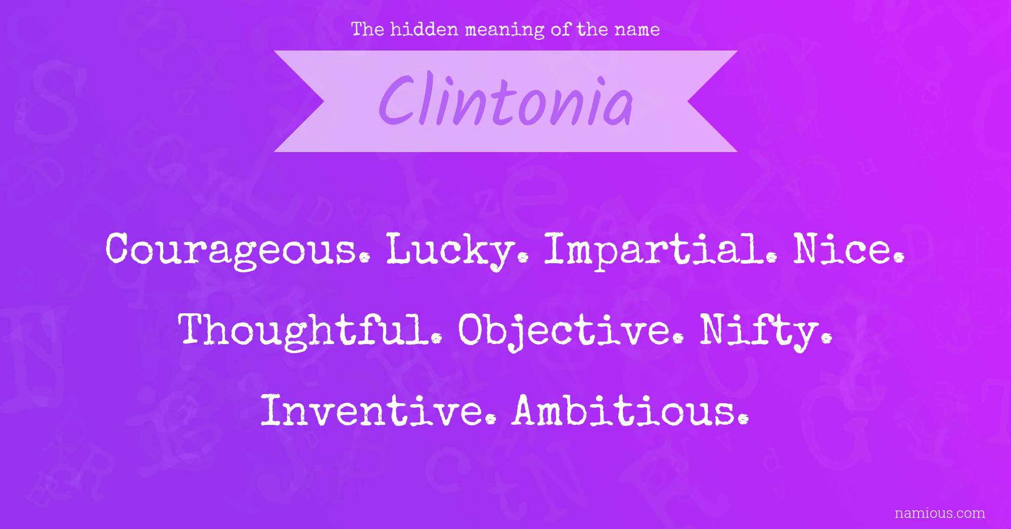 The hidden meaning of the name Clintonia