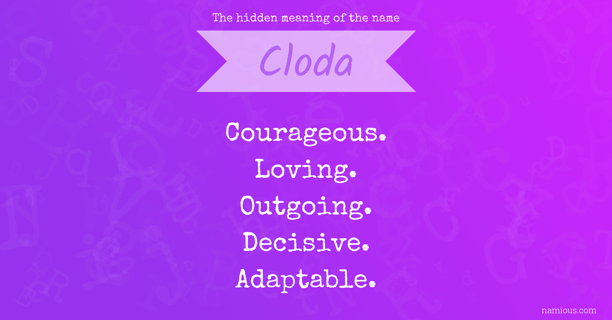 The hidden meaning of the name Cloda