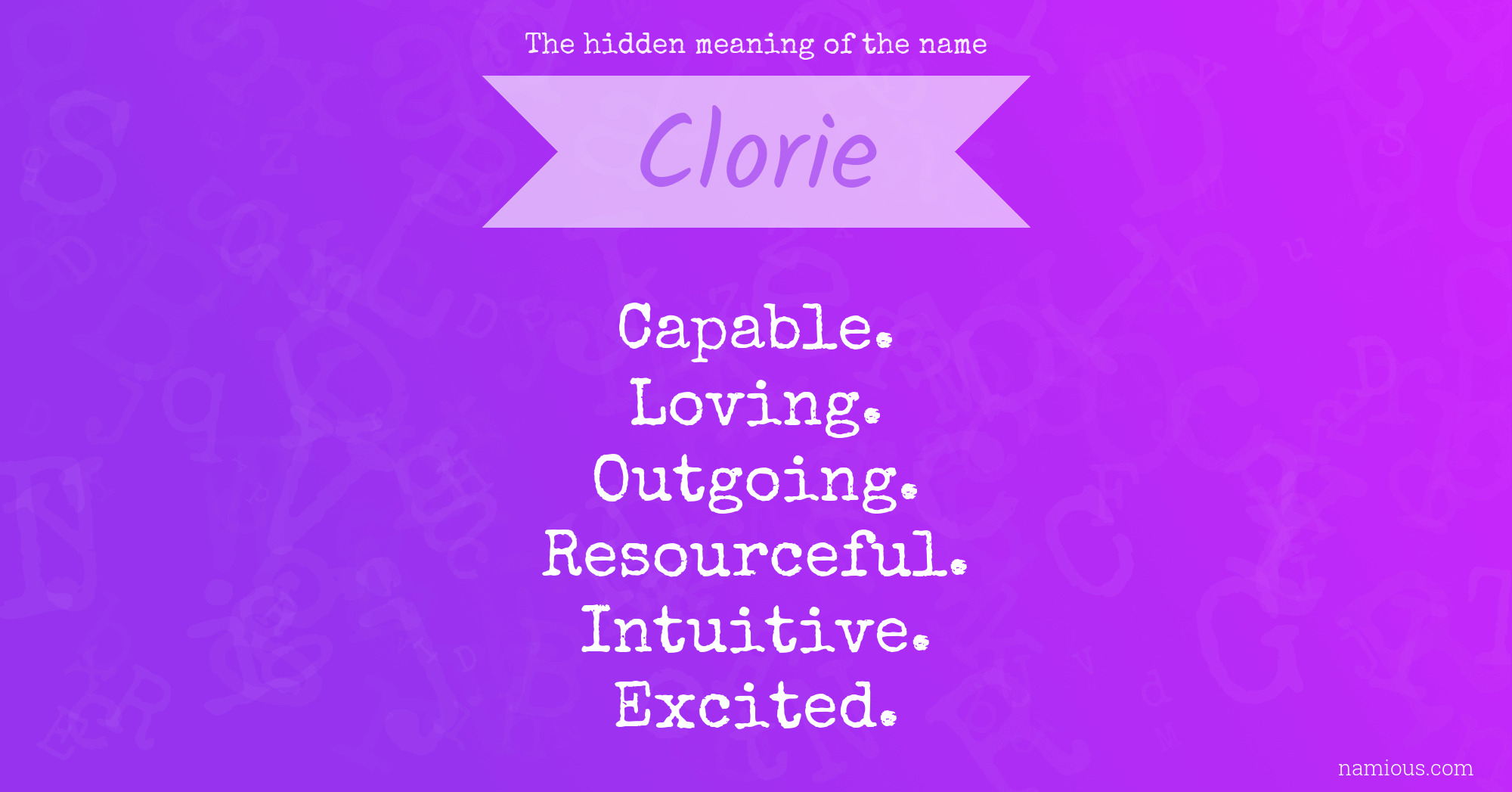 The hidden meaning of the name Clorie