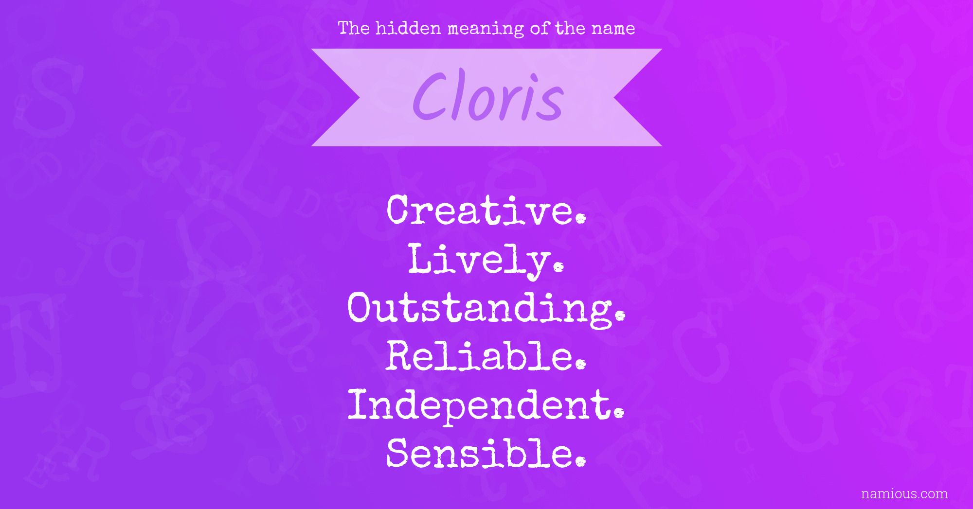 The hidden meaning of the name Cloris