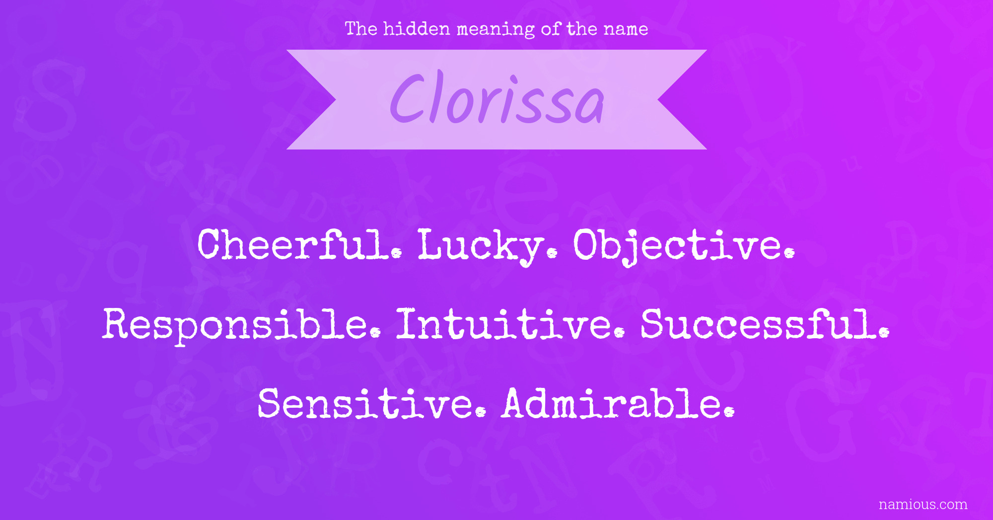 The hidden meaning of the name Clorissa