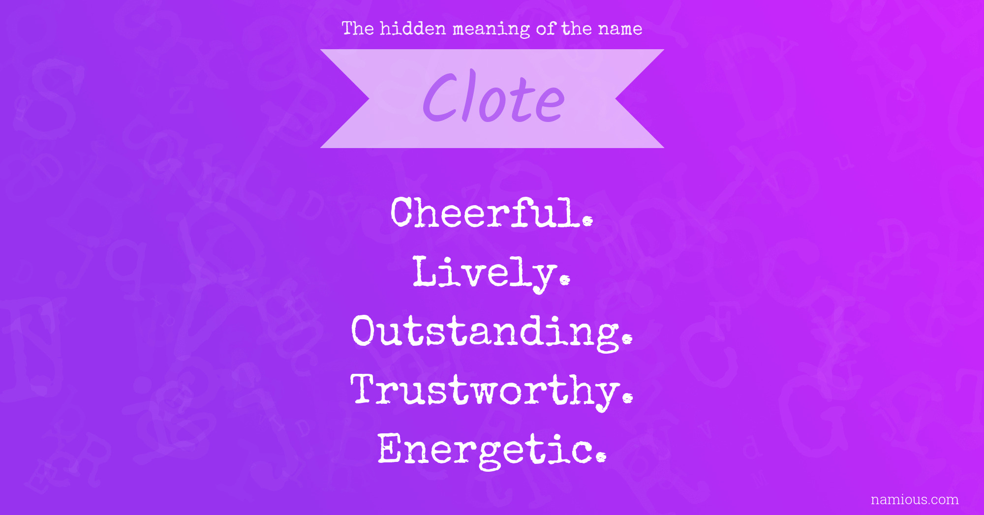 The hidden meaning of the name Clote