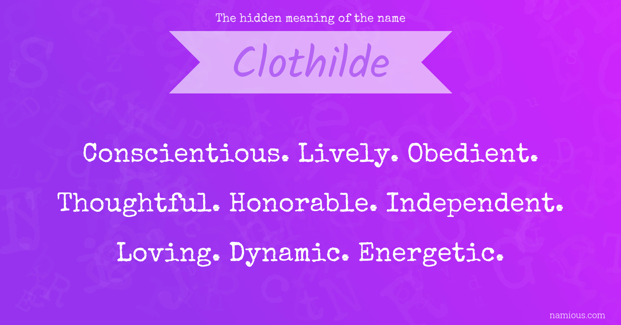 The hidden meaning of the name Clothilde