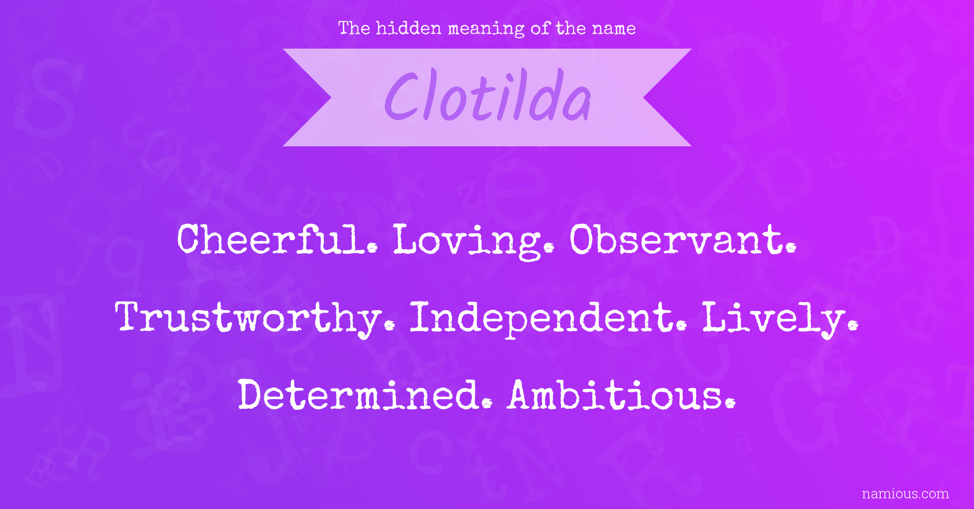 The hidden meaning of the name Clotilda