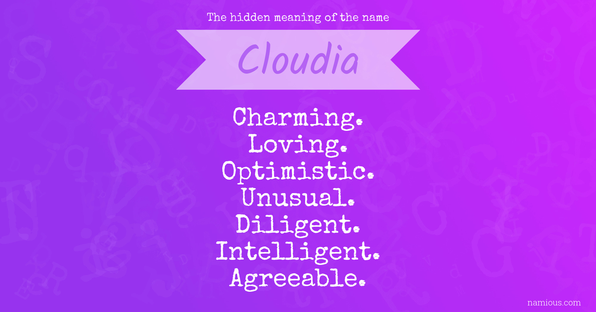 The hidden meaning of the name Cloudia