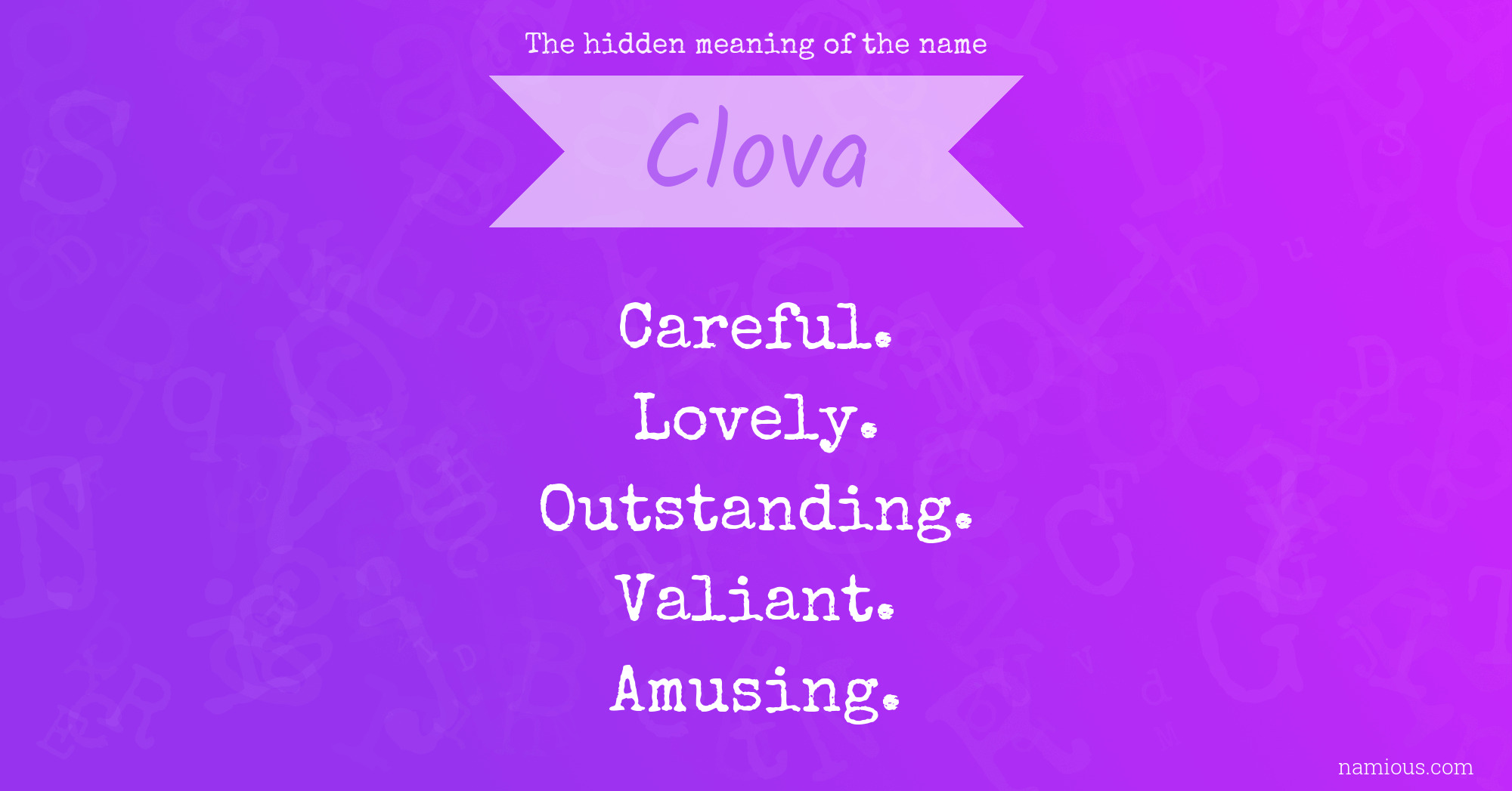 The hidden meaning of the name Clova