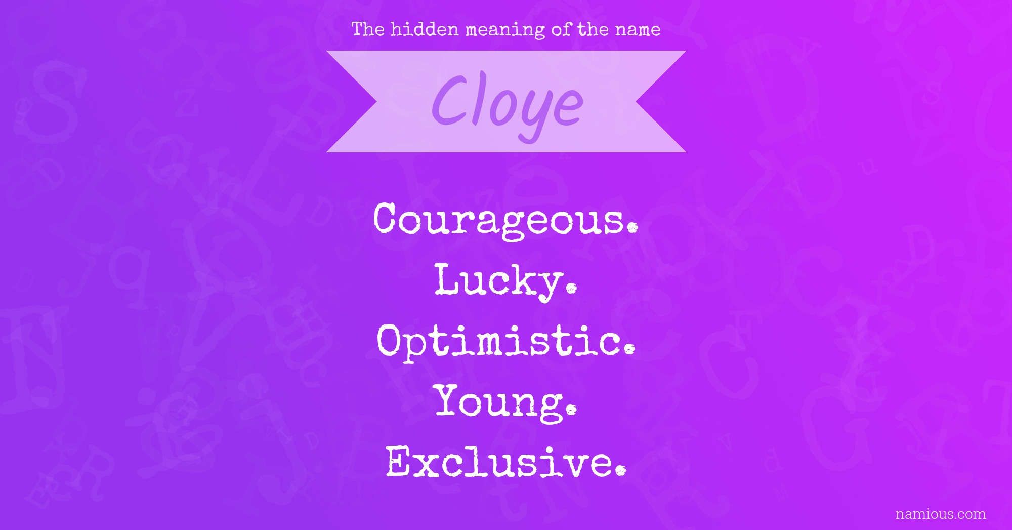 The hidden meaning of the name Cloye