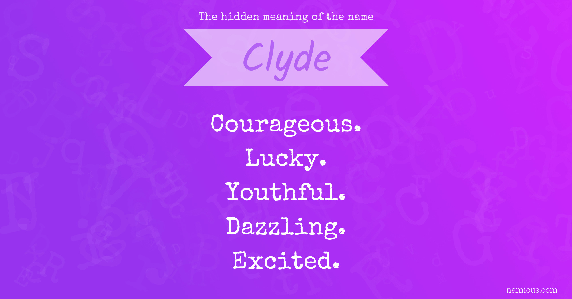 The hidden meaning of the name Clyde