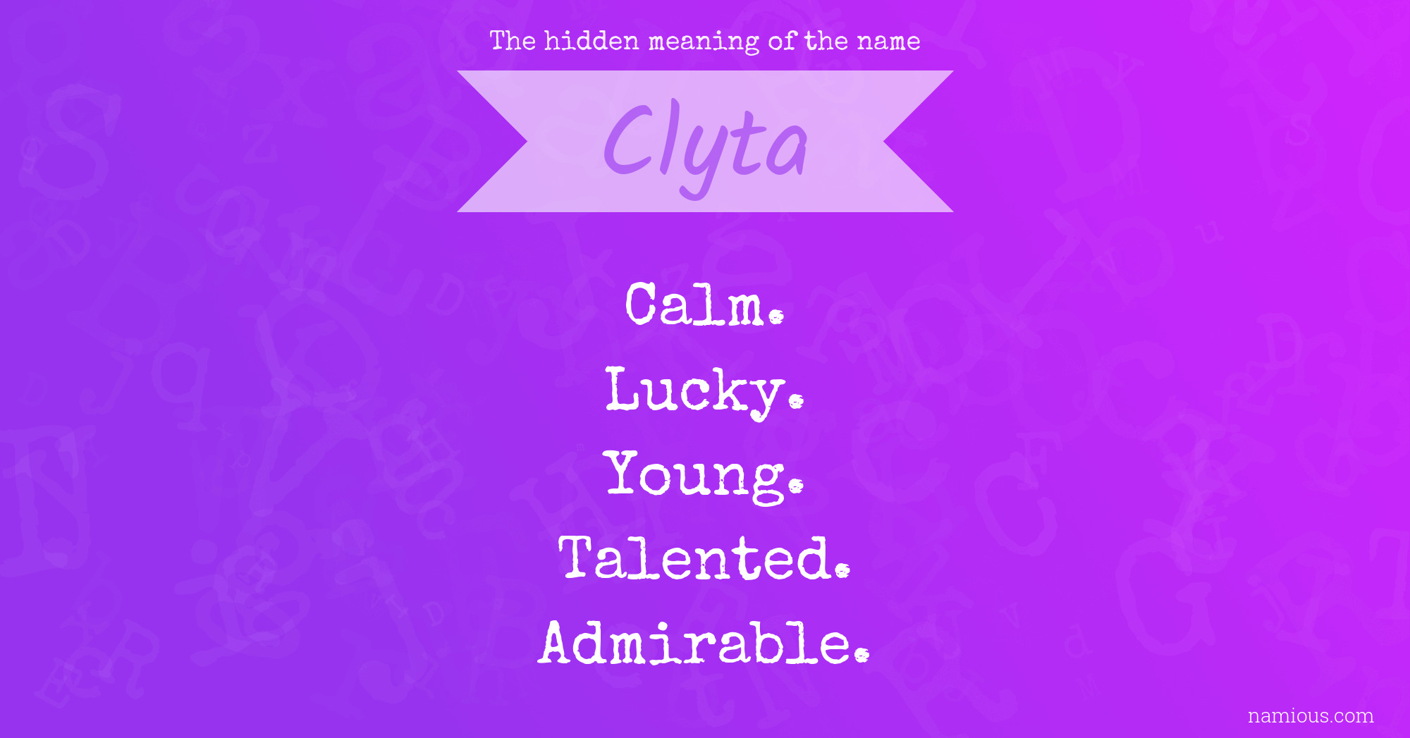 The hidden meaning of the name Clyta