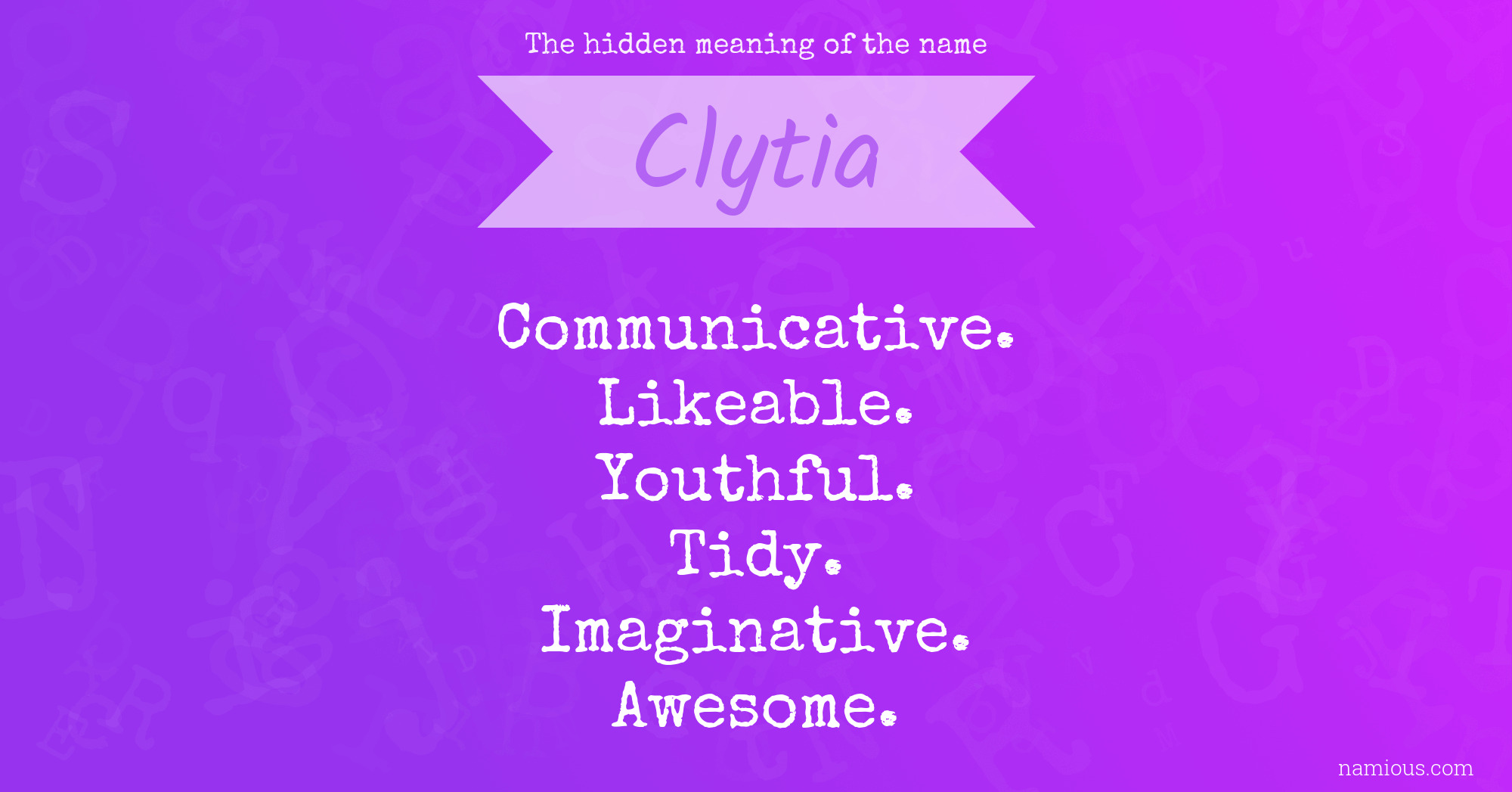 The hidden meaning of the name Clytia