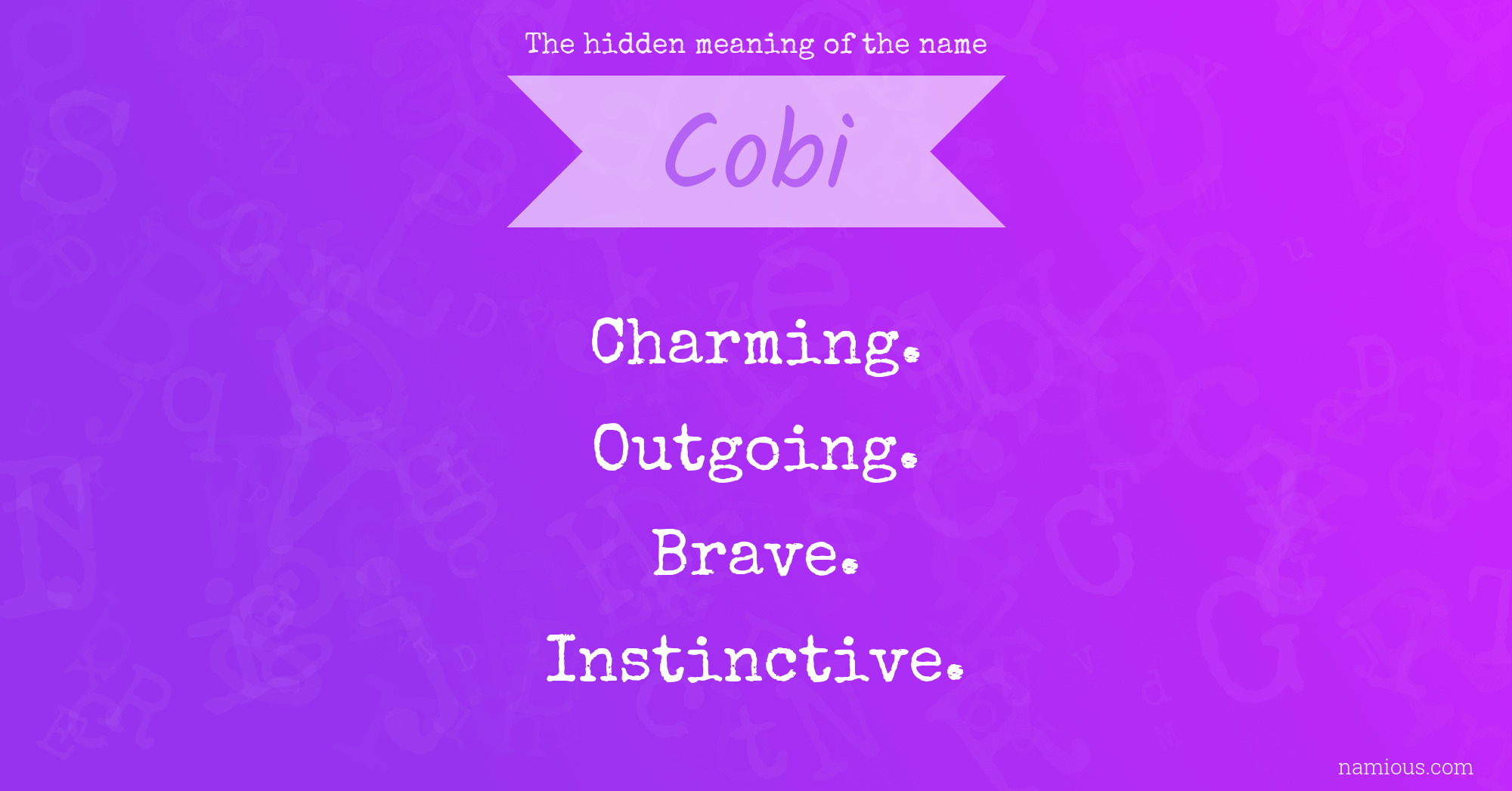 The hidden meaning of the name Cobi