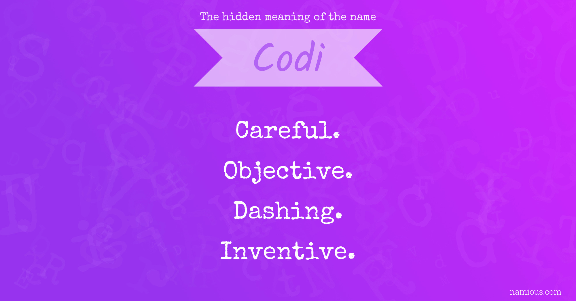 The hidden meaning of the name Codi