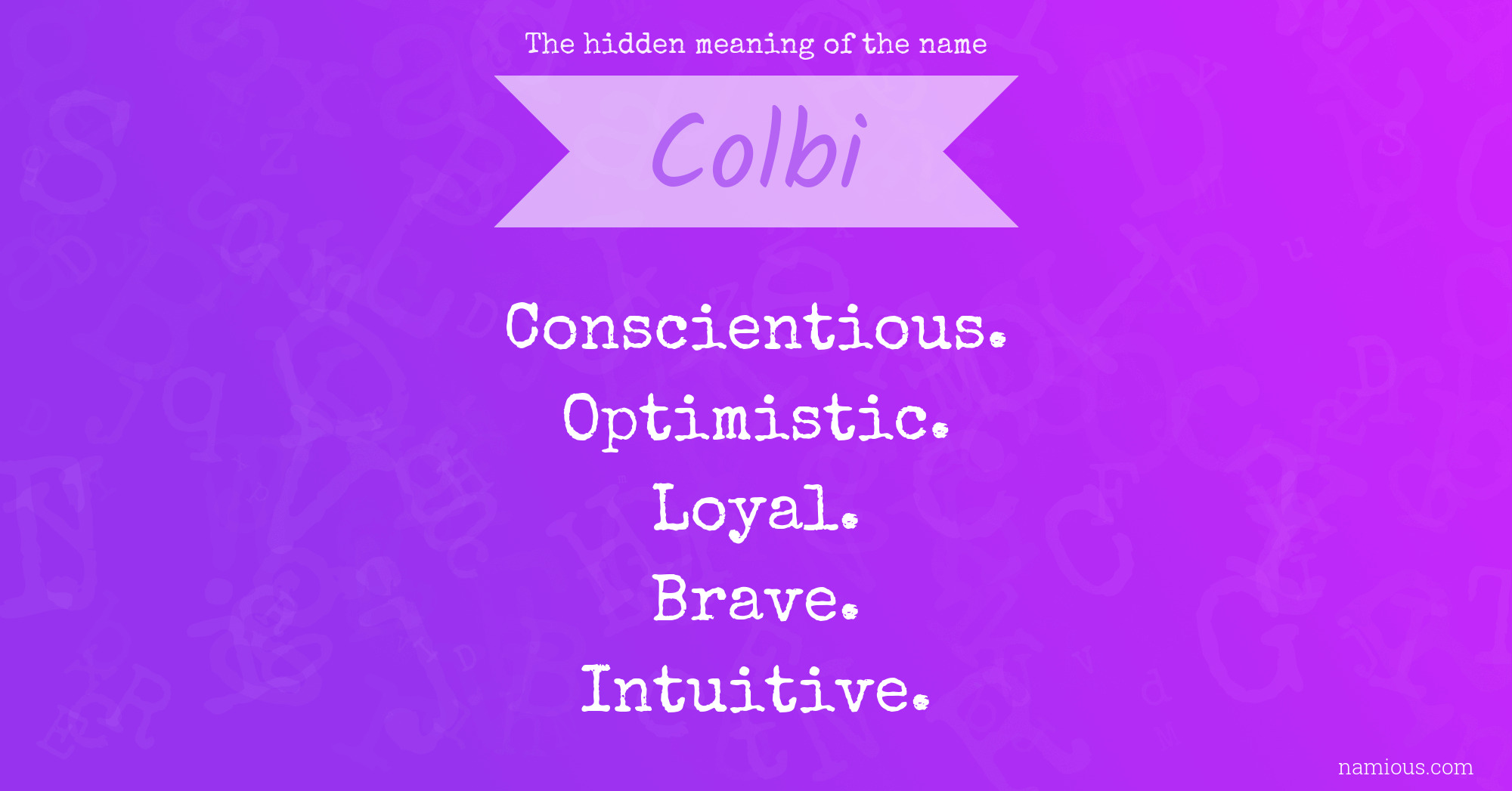 The hidden meaning of the name Colbi