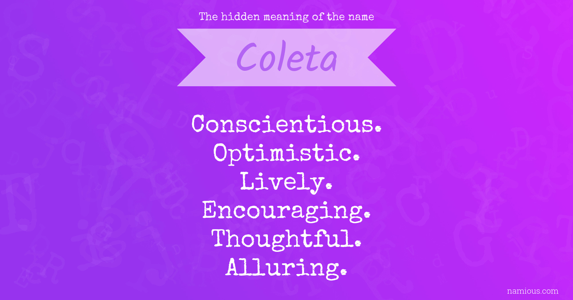 The hidden meaning of the name Coleta