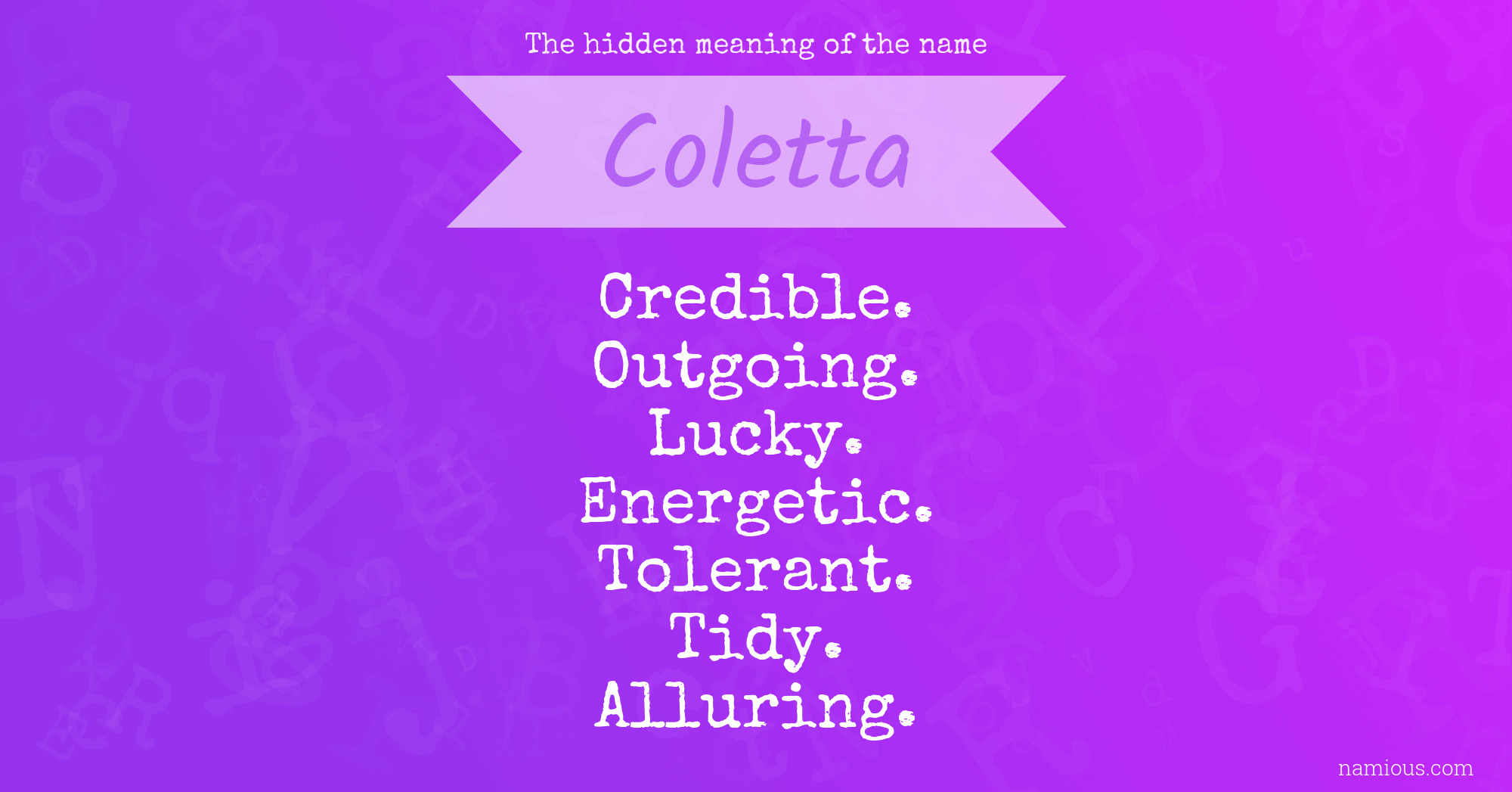 The hidden meaning of the name Coletta