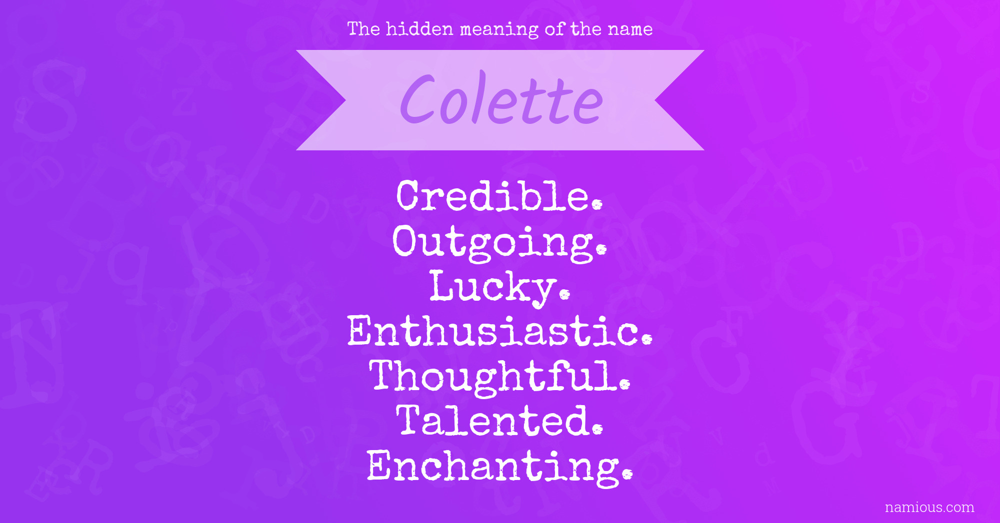 The hidden meaning of the name Colette