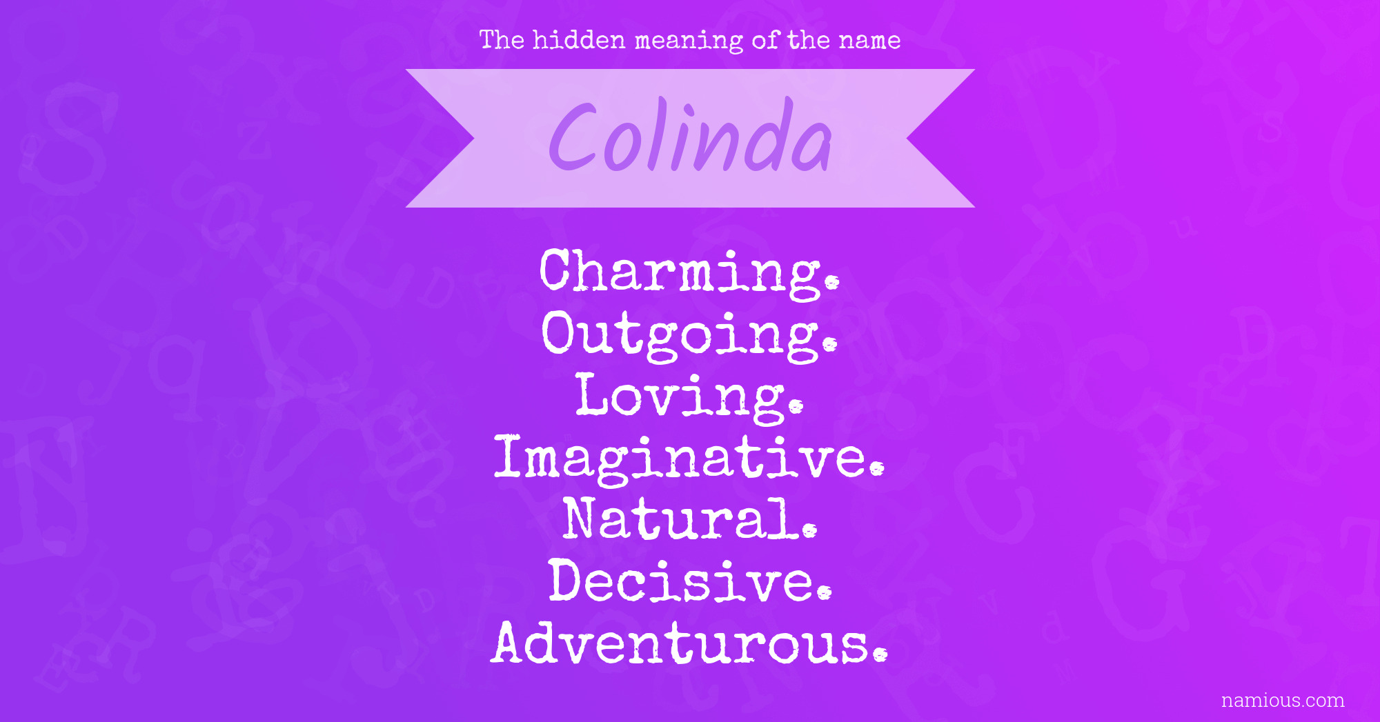 The hidden meaning of the name Colinda