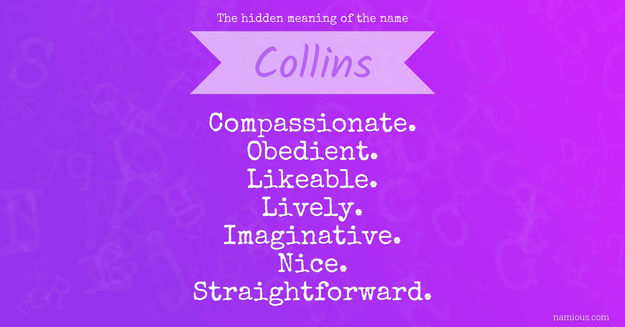 The hidden meaning of the name Collins