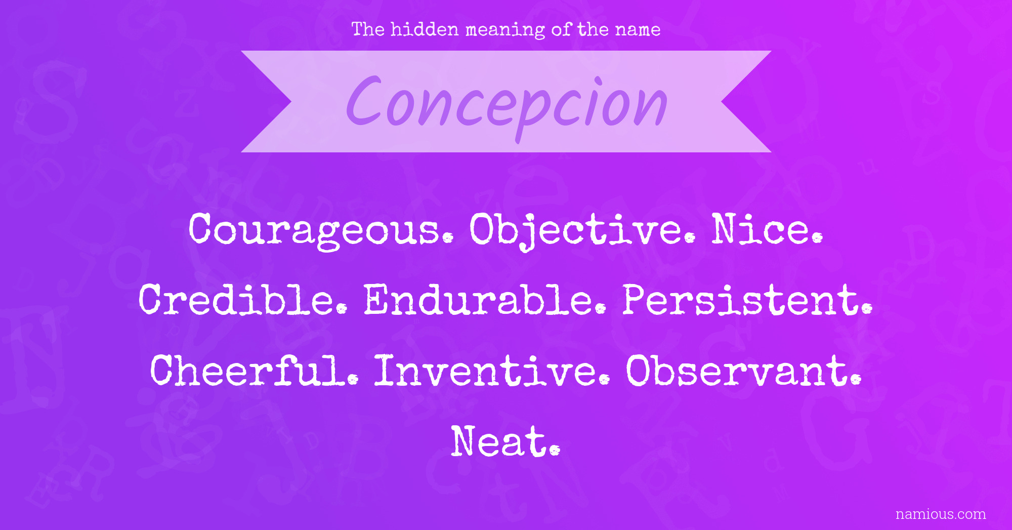 The hidden meaning of the name Concepcion