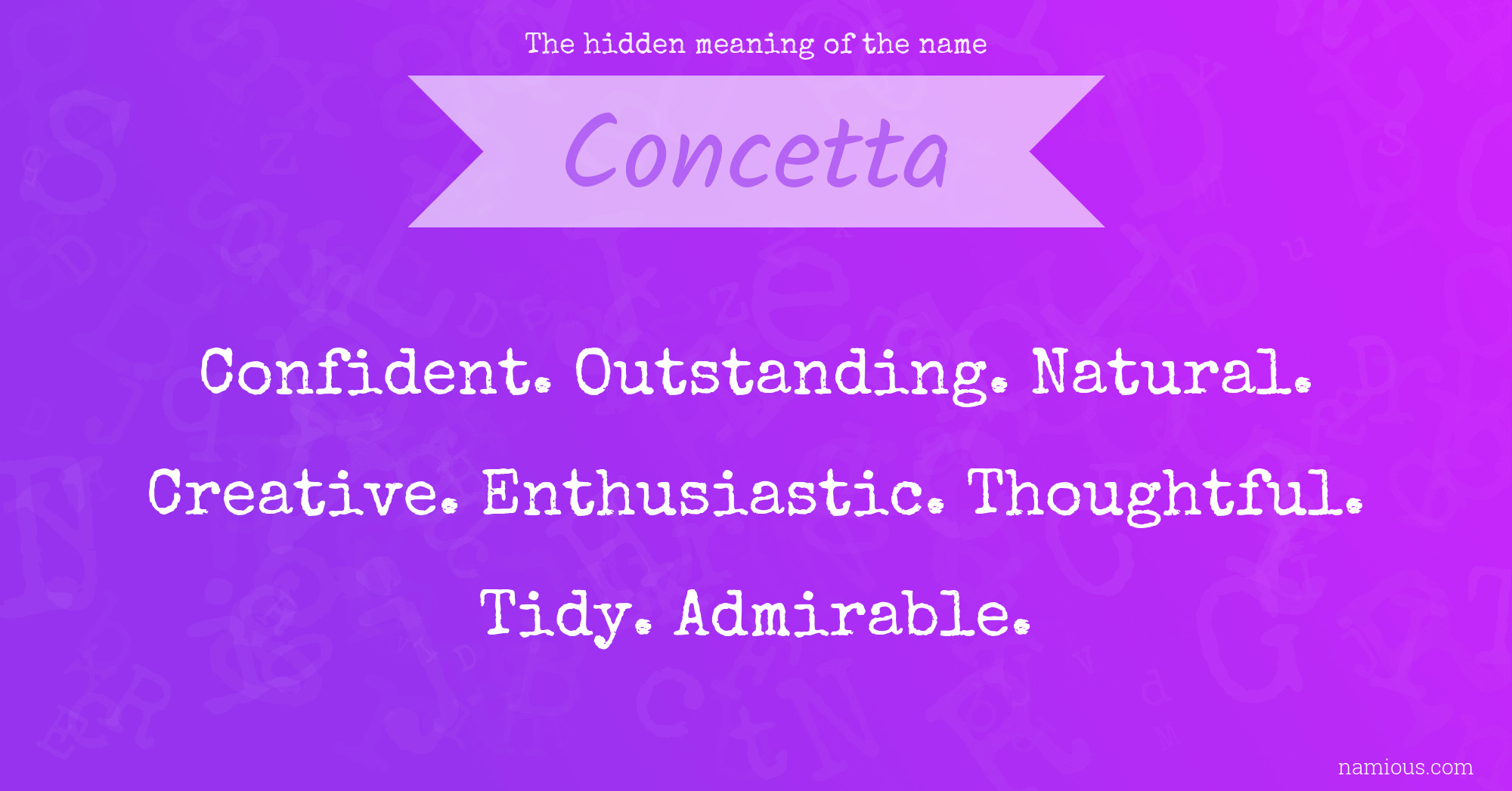 The hidden meaning of the name Concetta