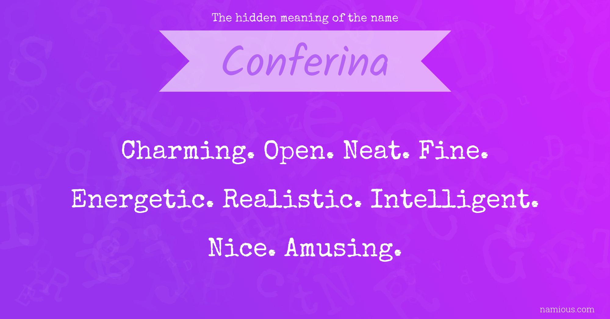 The hidden meaning of the name Conferina