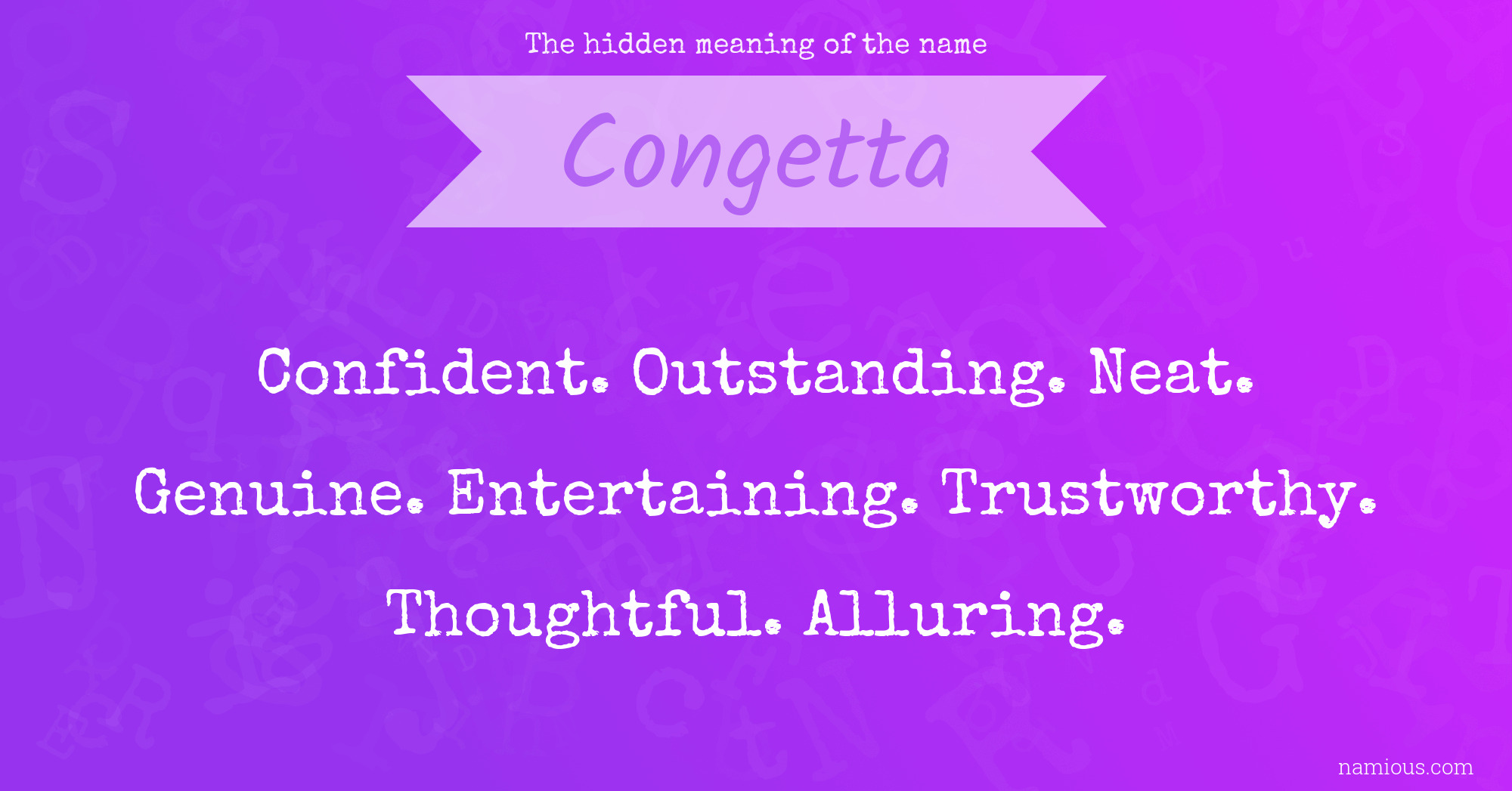 The hidden meaning of the name Congetta