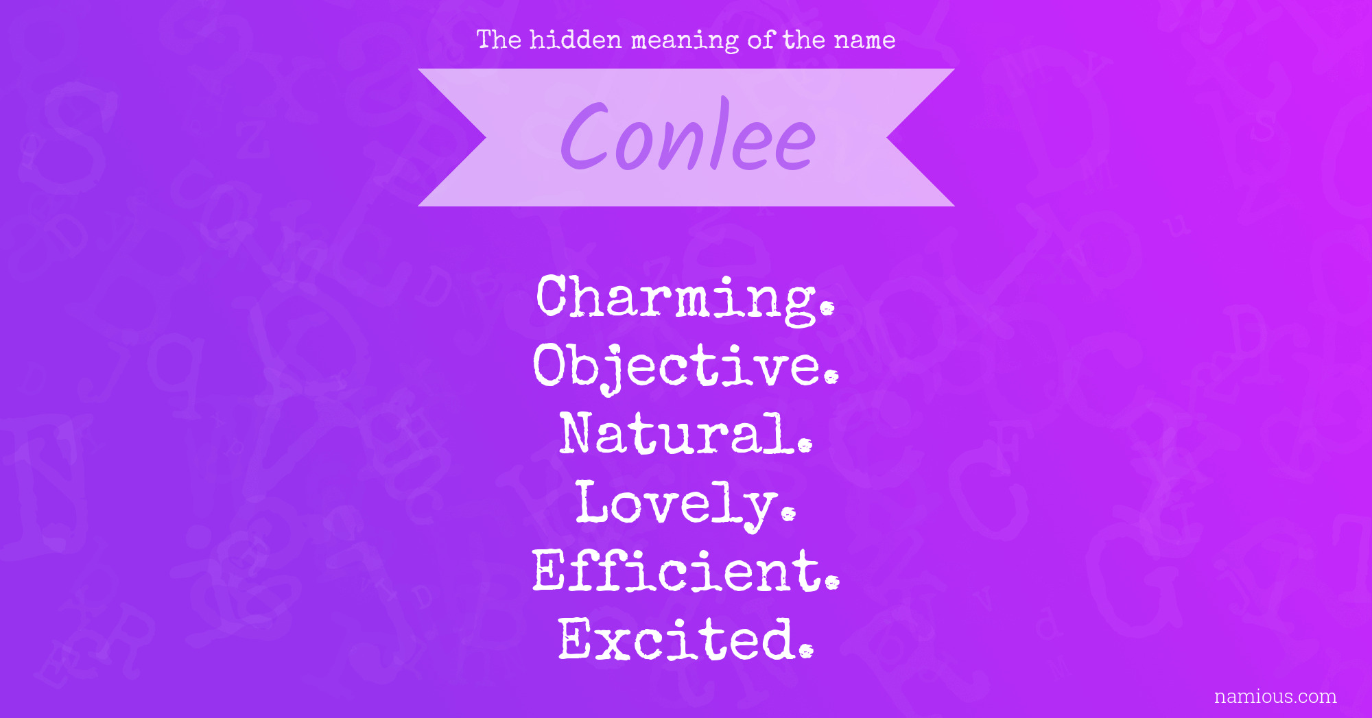 The hidden meaning of the name Conlee