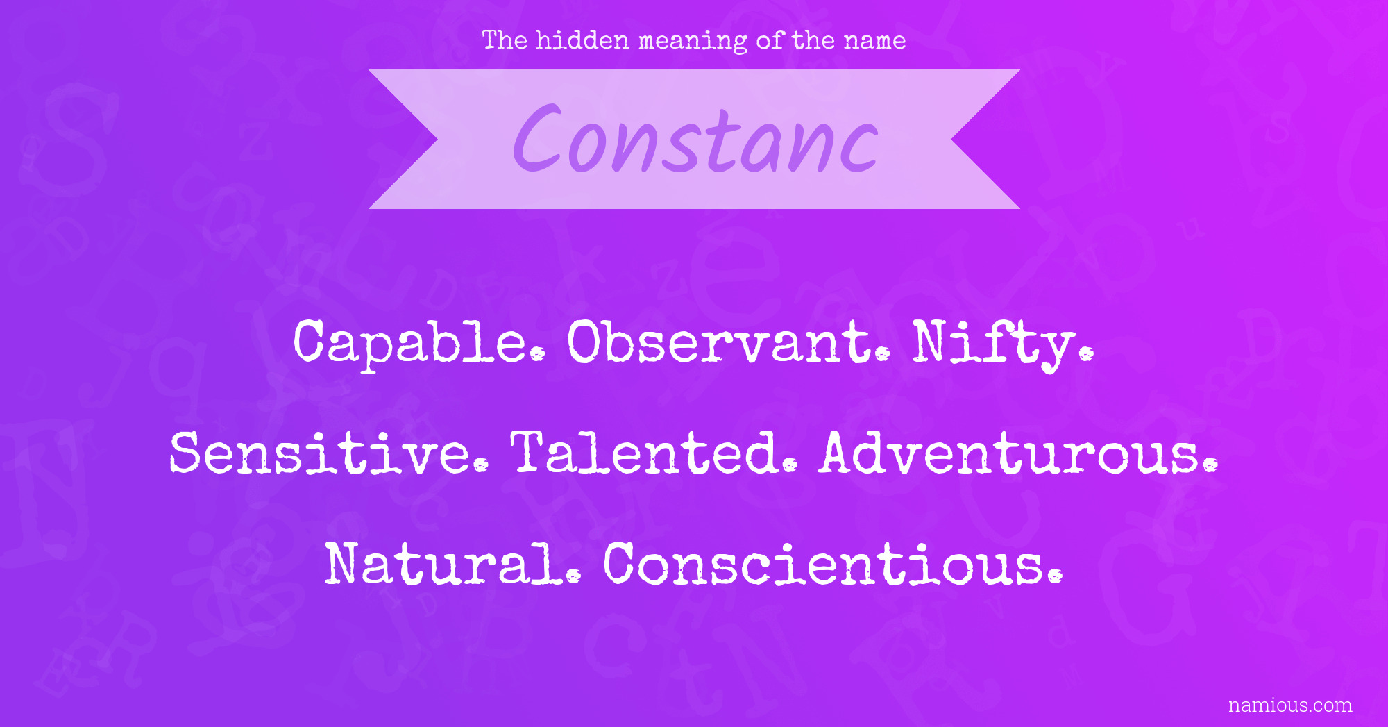 The hidden meaning of the name Constanc