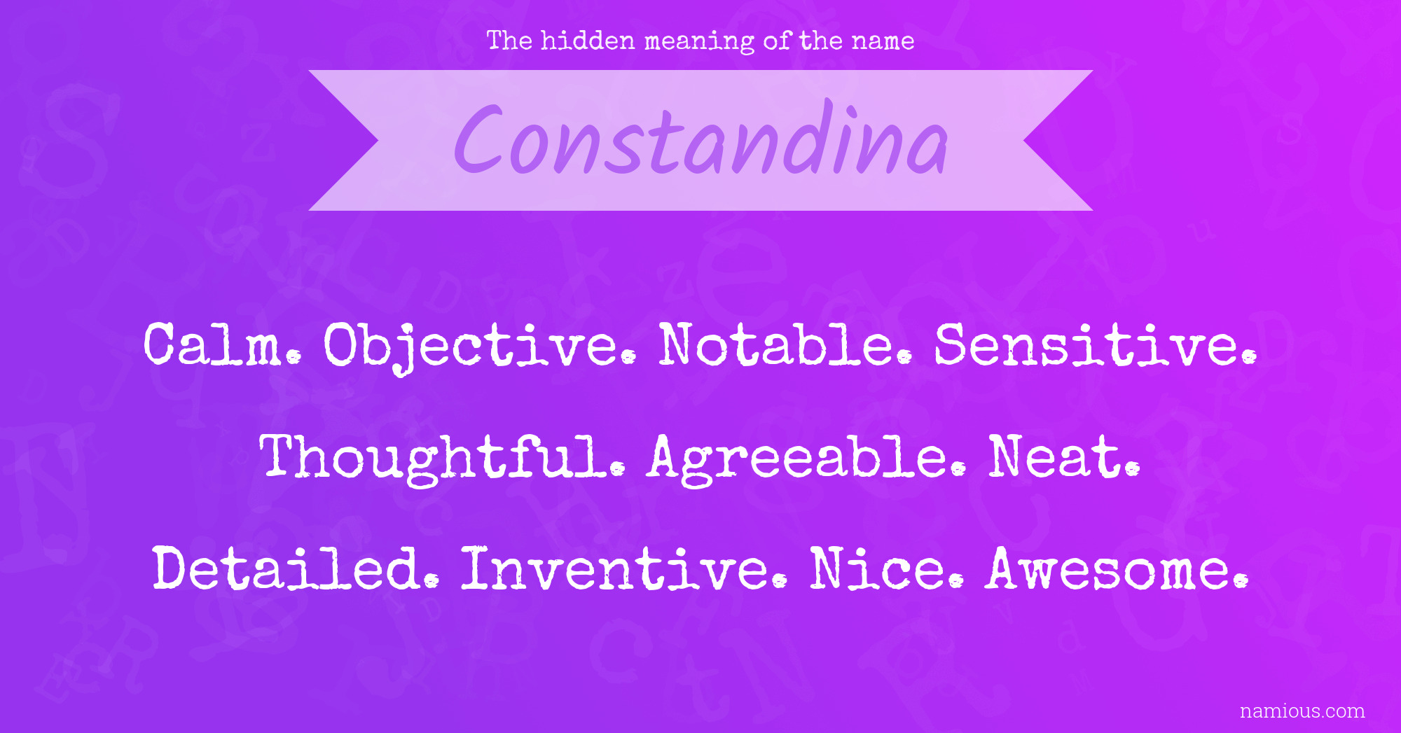 The hidden meaning of the name Constandina