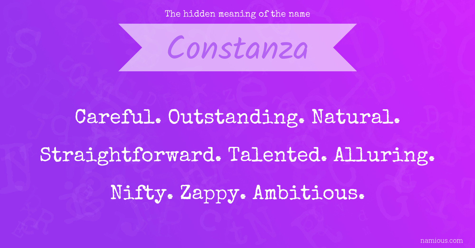 The hidden meaning of the name Constanza