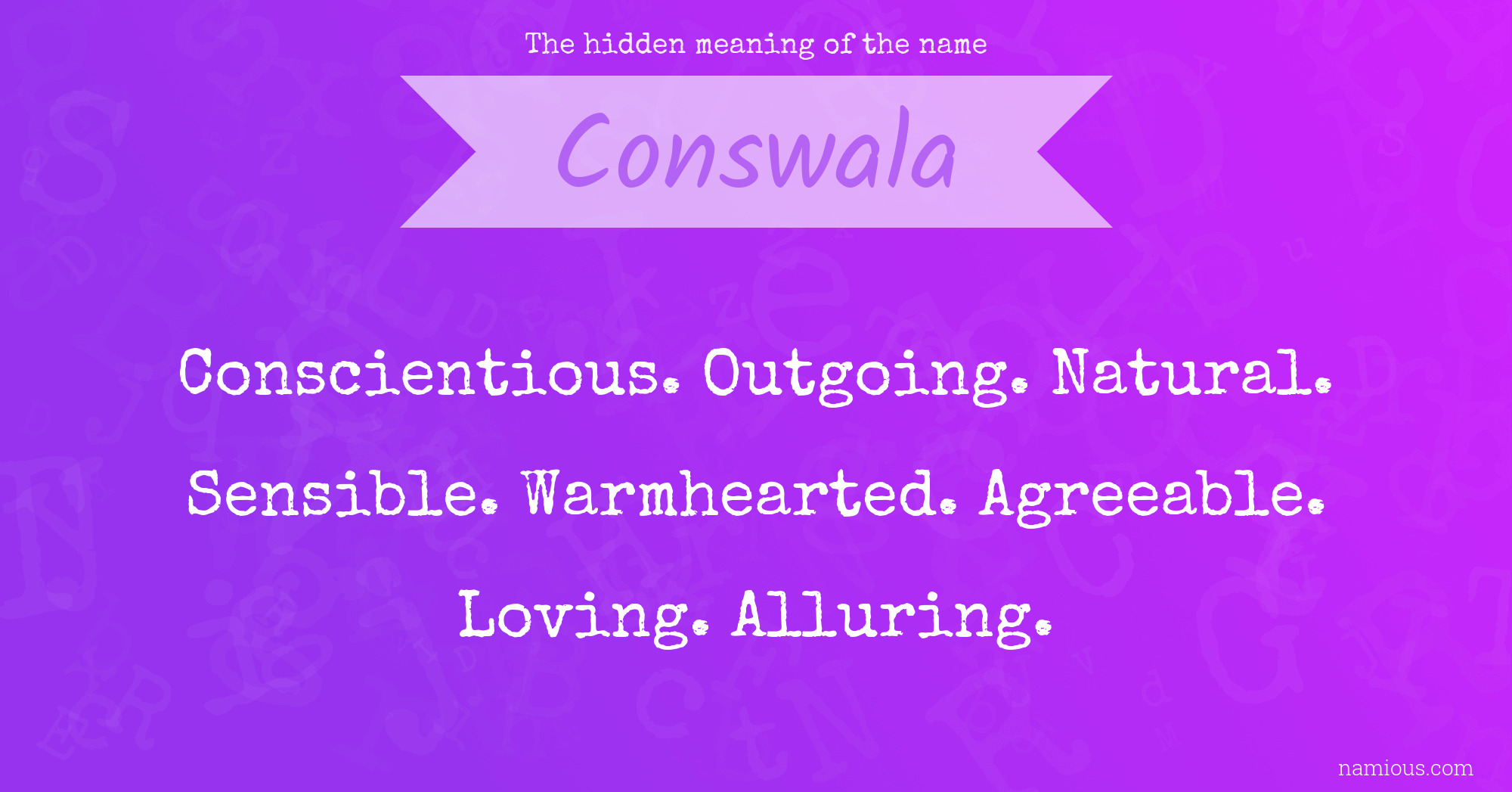 The hidden meaning of the name Conswala