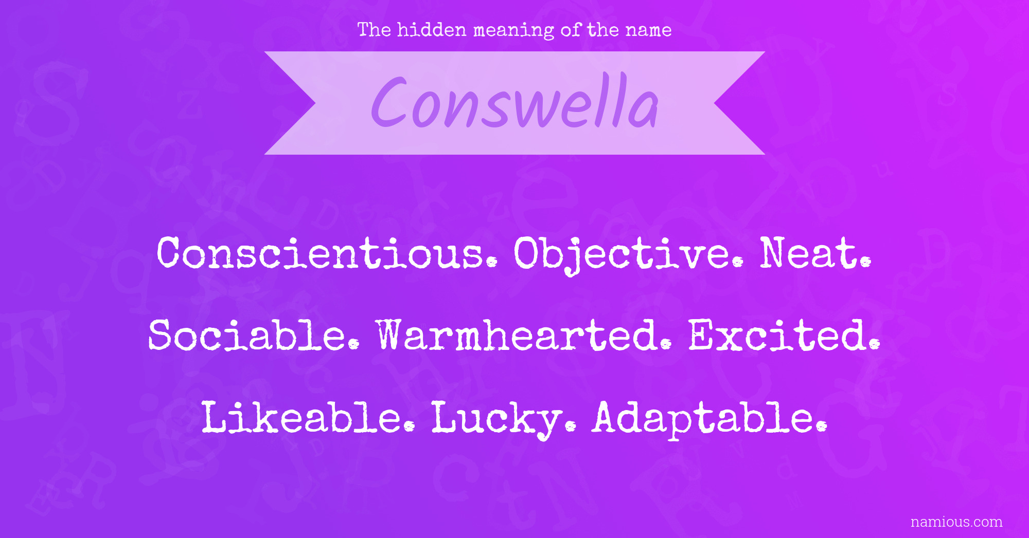 The hidden meaning of the name Conswella